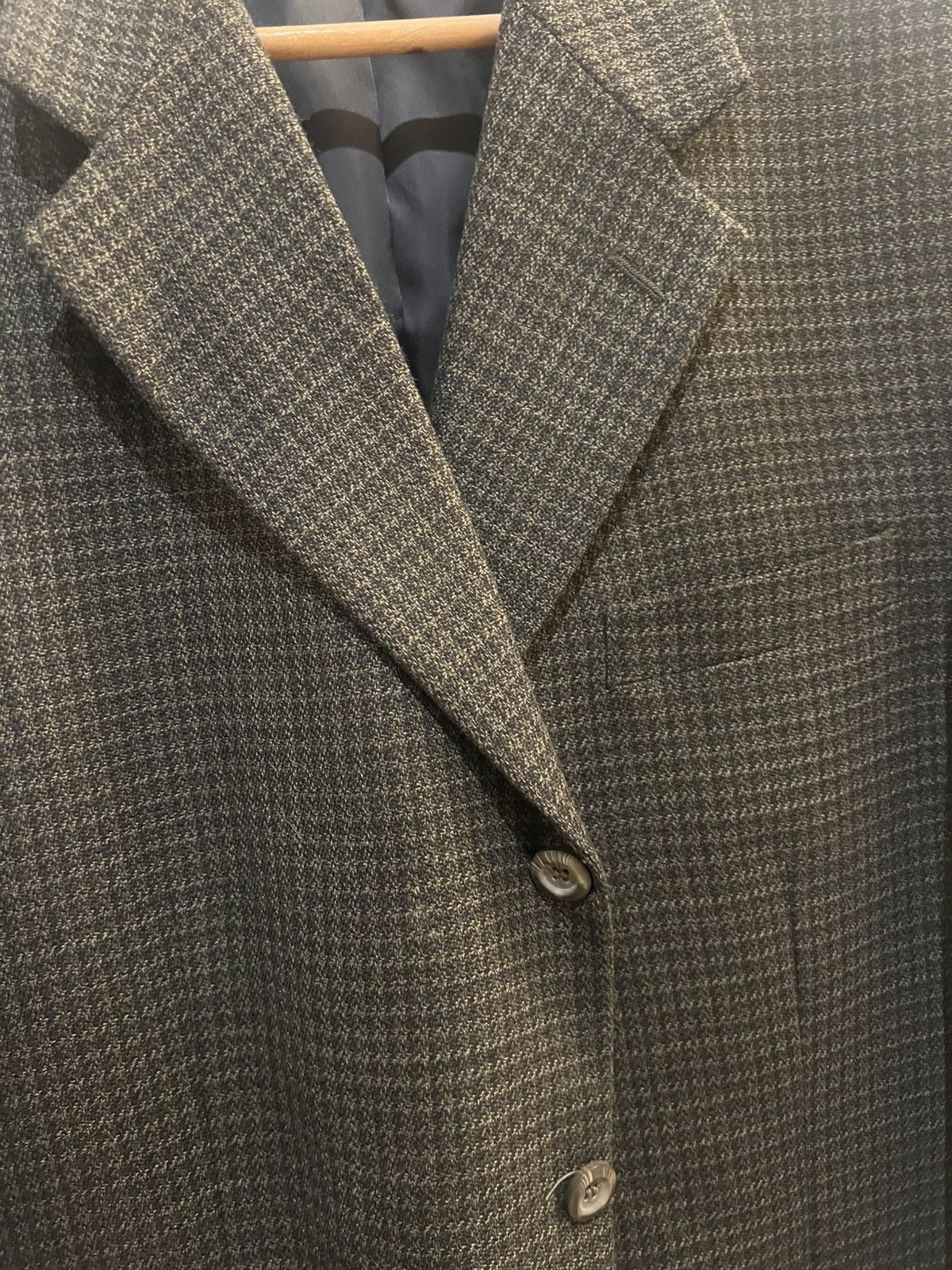 Jones New York Men's Vintage Jones New York Wool Houndstooth Blazer Jacket Size 44R - 4 Thumbnail