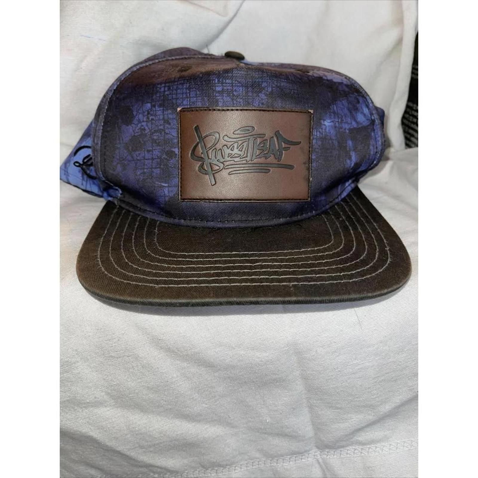 Other Stylish Sweet Leaf Snapback Hat - Blue & Brown Size ONE SIZE - 1 Thumbnail