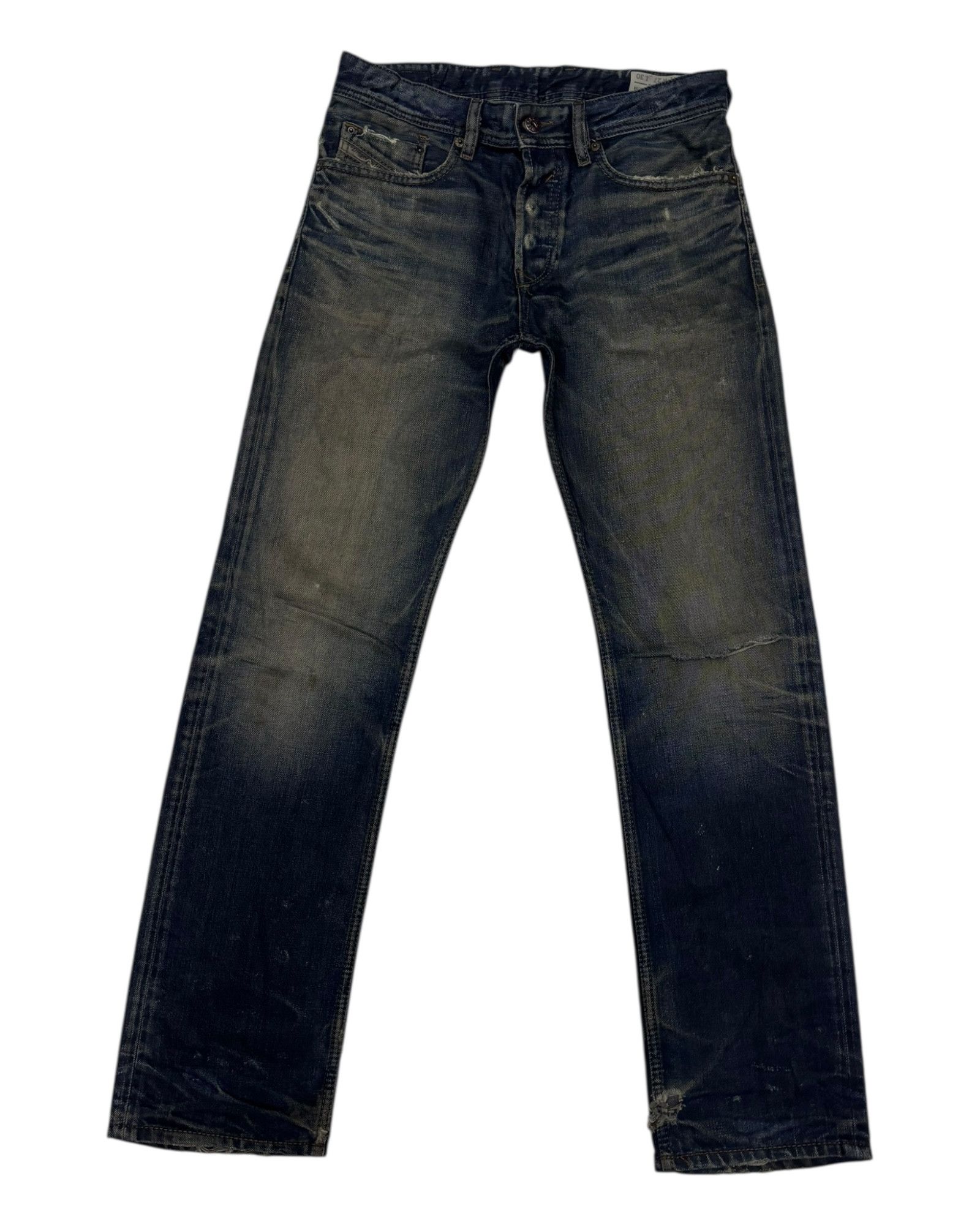 Diesel × Le Grande Bleu (L.G.B.) Vintage Diesel Waxed Distress Denim Jeans Regular Straight Size US 29 - 7 Thumbnail