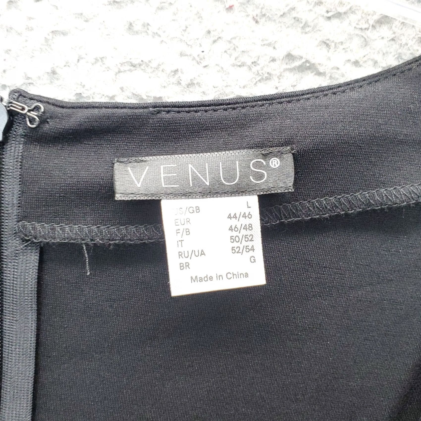 Venus Venus Blouse Womens Size L Black Sheer Balloon Sleeve Square Neck Back Zip Shirt Size L / US 10 / IT 46 - 5 Thumbnail
