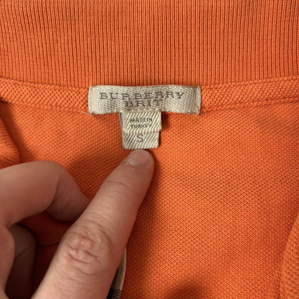 Burberry CRAZY 🦊 Burberry Brit polo t-shirt orange nova check Size US S / EU 44-46 / 1 - 8 Thumbnail