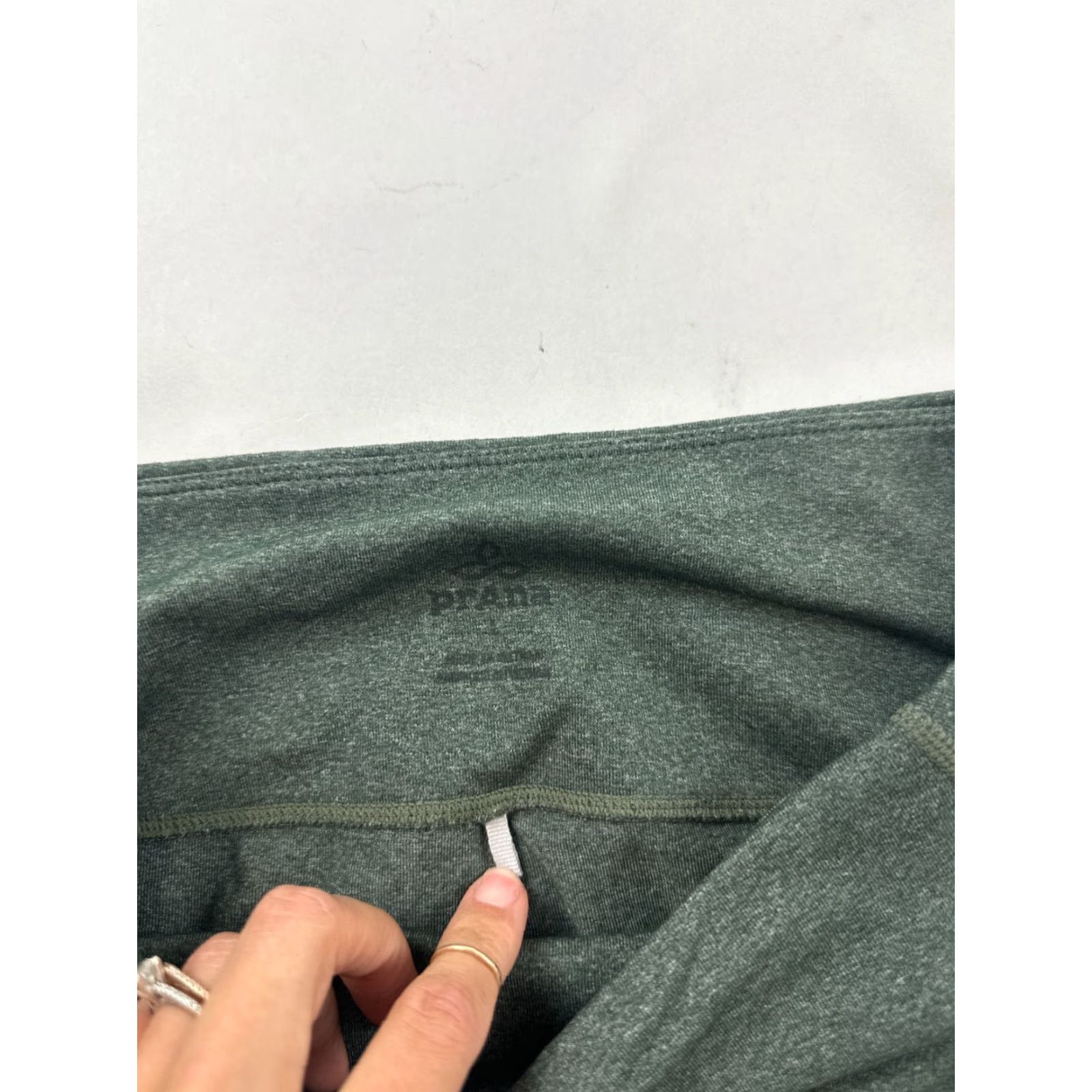 Prana VINTAGE PrAna Legging Womens Large Green Capri Active Yoga Gym Borra Pocket High Waisted Size 36" / US 14 / IT 50 - 4 Thumbnail