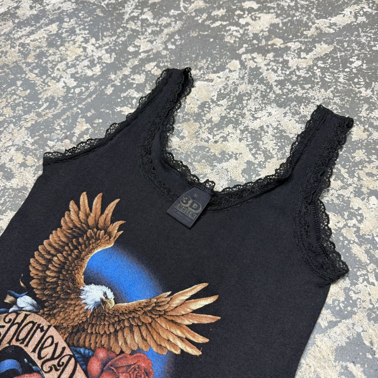Vintage Vintage Harley Davidson Eagle 3D Emblem 90s Lace Tank Top T Size US M / EU 48-50 / 2 - 10 Thumbnail