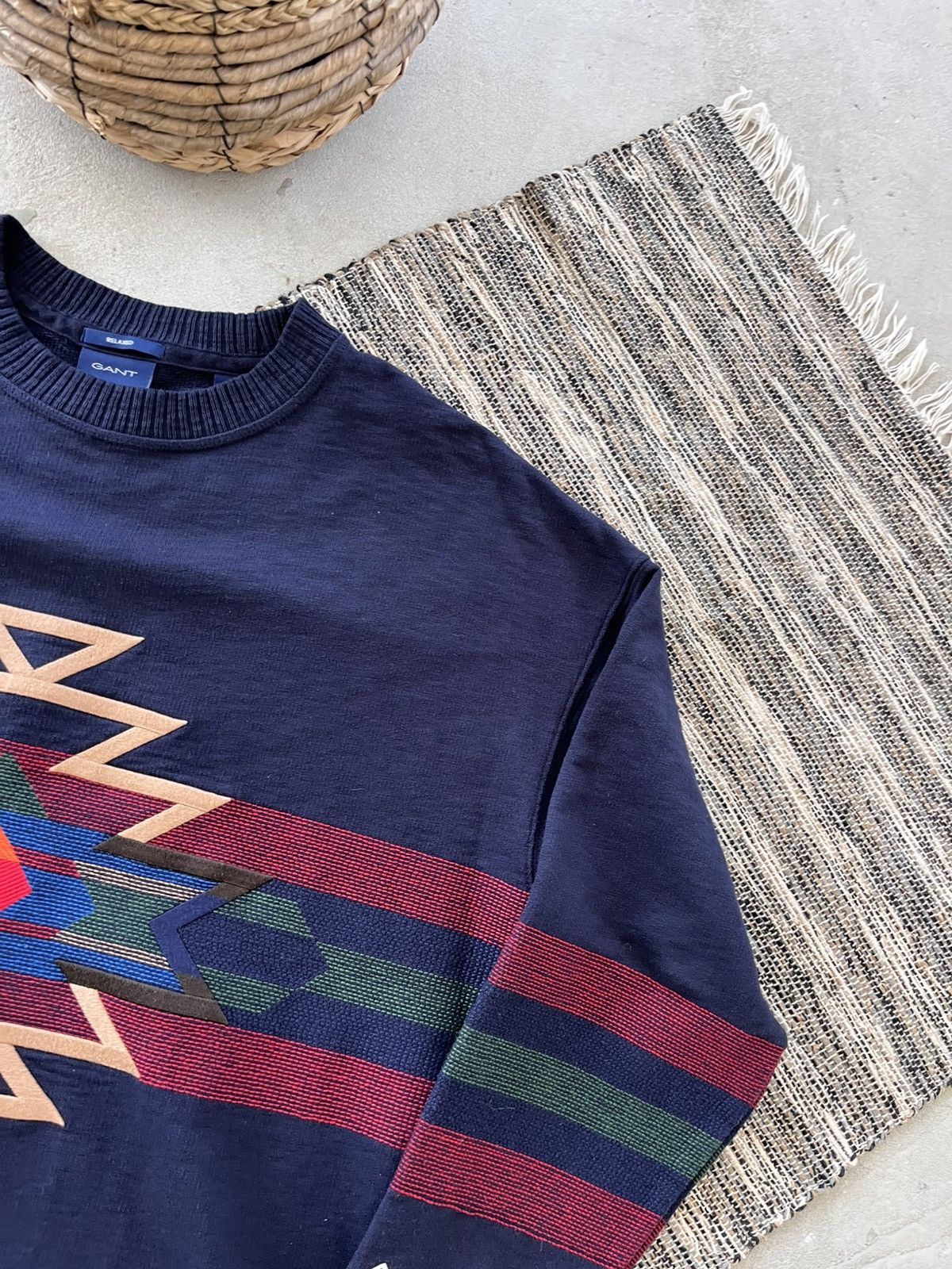 Gant Vintage Gant Knit Sweatshirt Navy Pattern Logo Crewneck Y2K Size US M / EU 48-50 / 2 - 5 Thumbnail