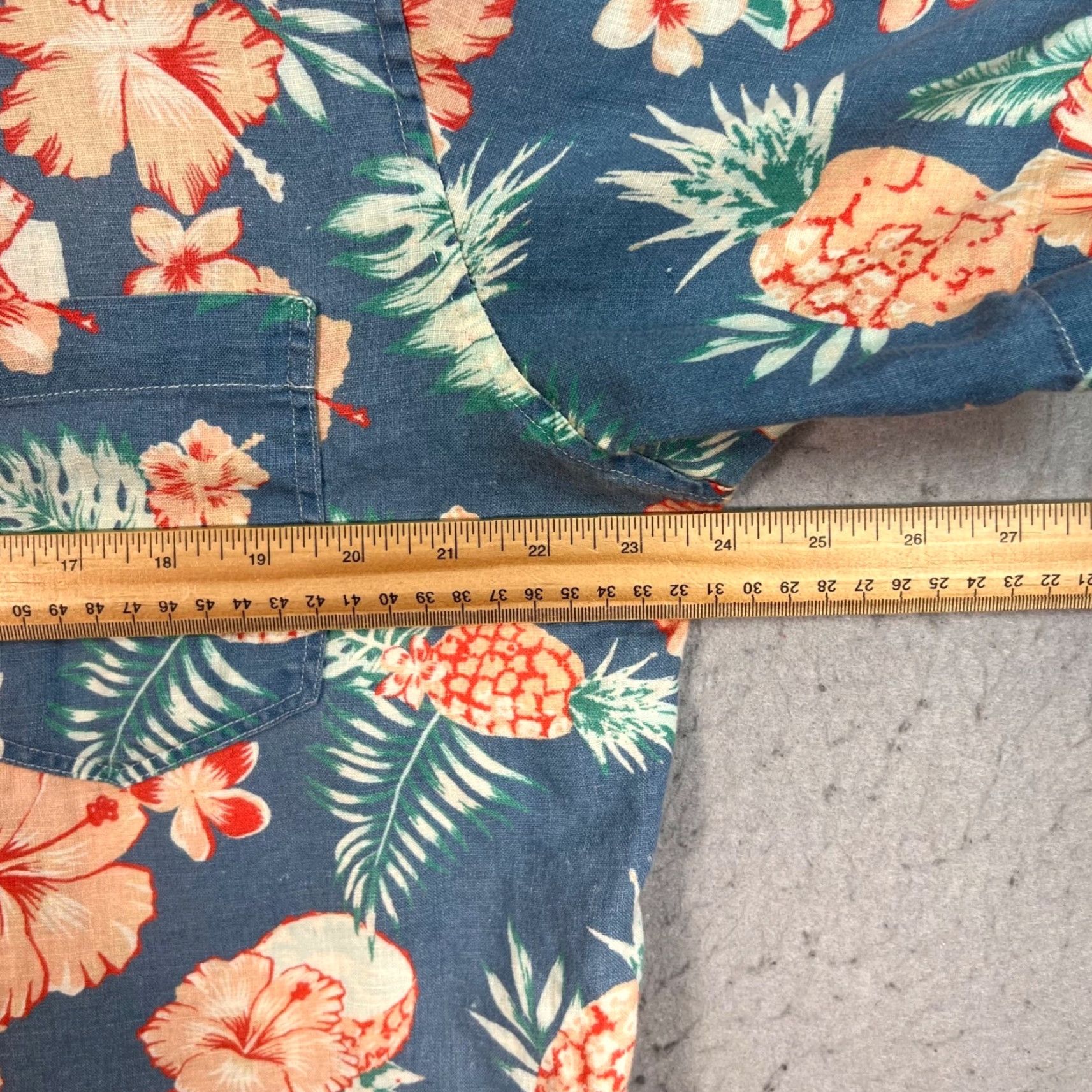 Vintage Saville Row 1982 Mens Large Hawaiian Floral Shirt Blue Linen Button-Up Shirt Size US L / EU 52-54 / 3 - 5 Thumbnail
