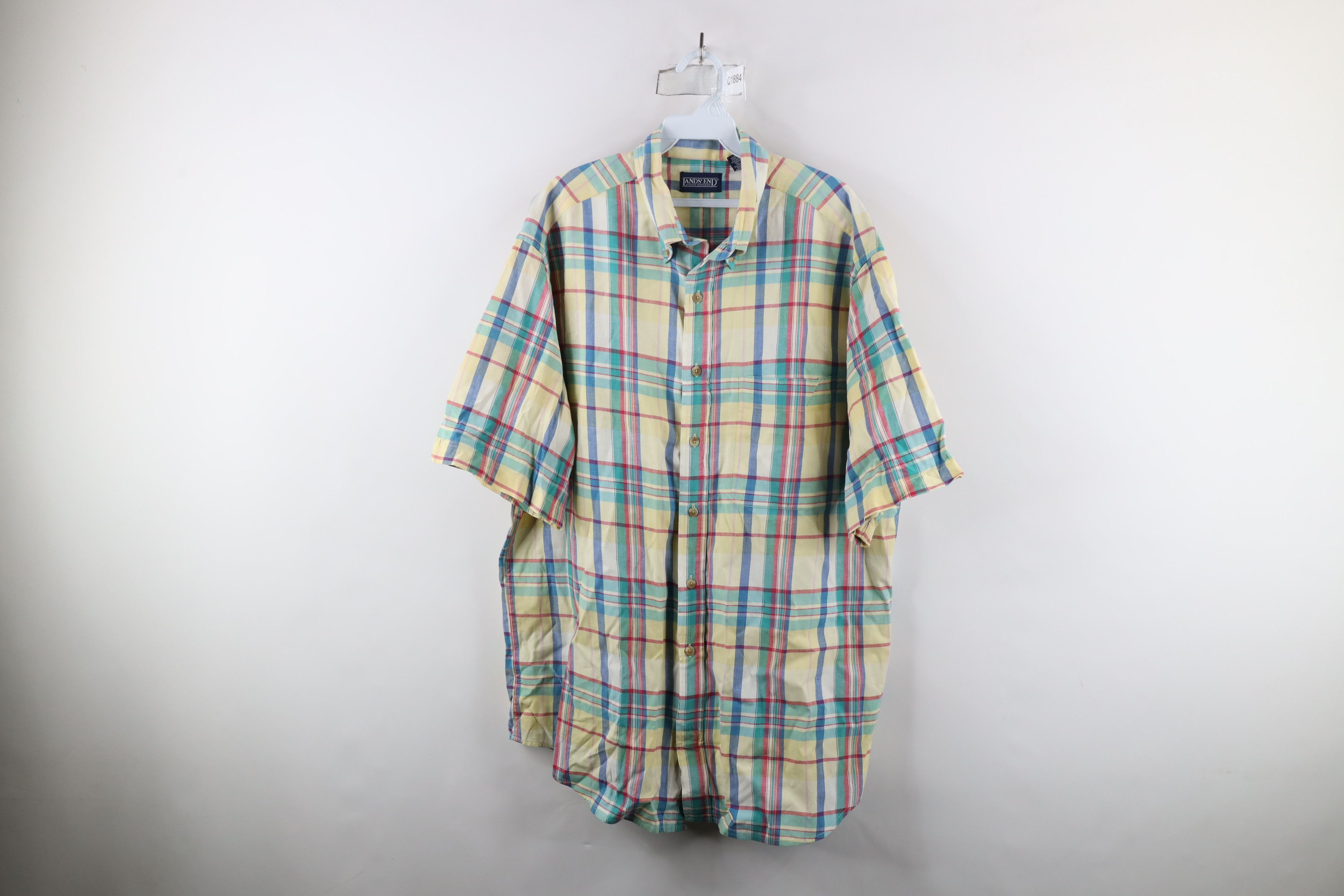Lands' End × Vintage Vintage 90s Lands End India Madras Plaid Button Down Shirt Size US L / EU 52-54 / 3 - 1 Thumbnail