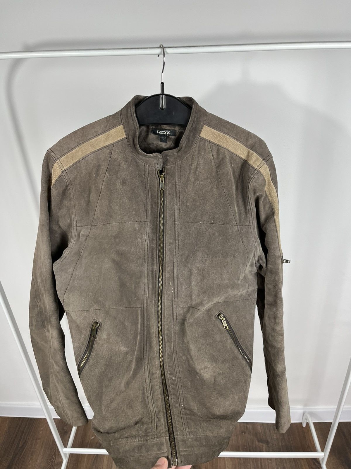 Leather RDX Brown Suede Leather Biker Jacket Racer Moto Men Size M Size US M / EU 48-50 / 2 - 8 Thumbnail