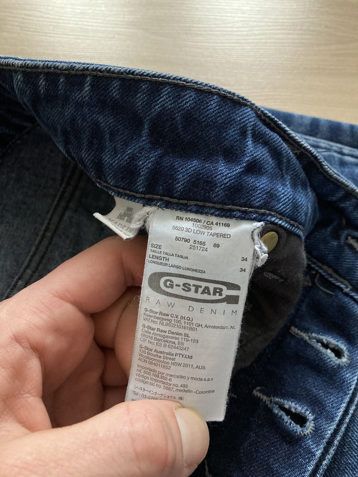 G-Star Vintage G-Star Raw 3D Low Tapered Denim Dirty Pants Jeans Size US 34 / EU 50 - 15 Thumbnail