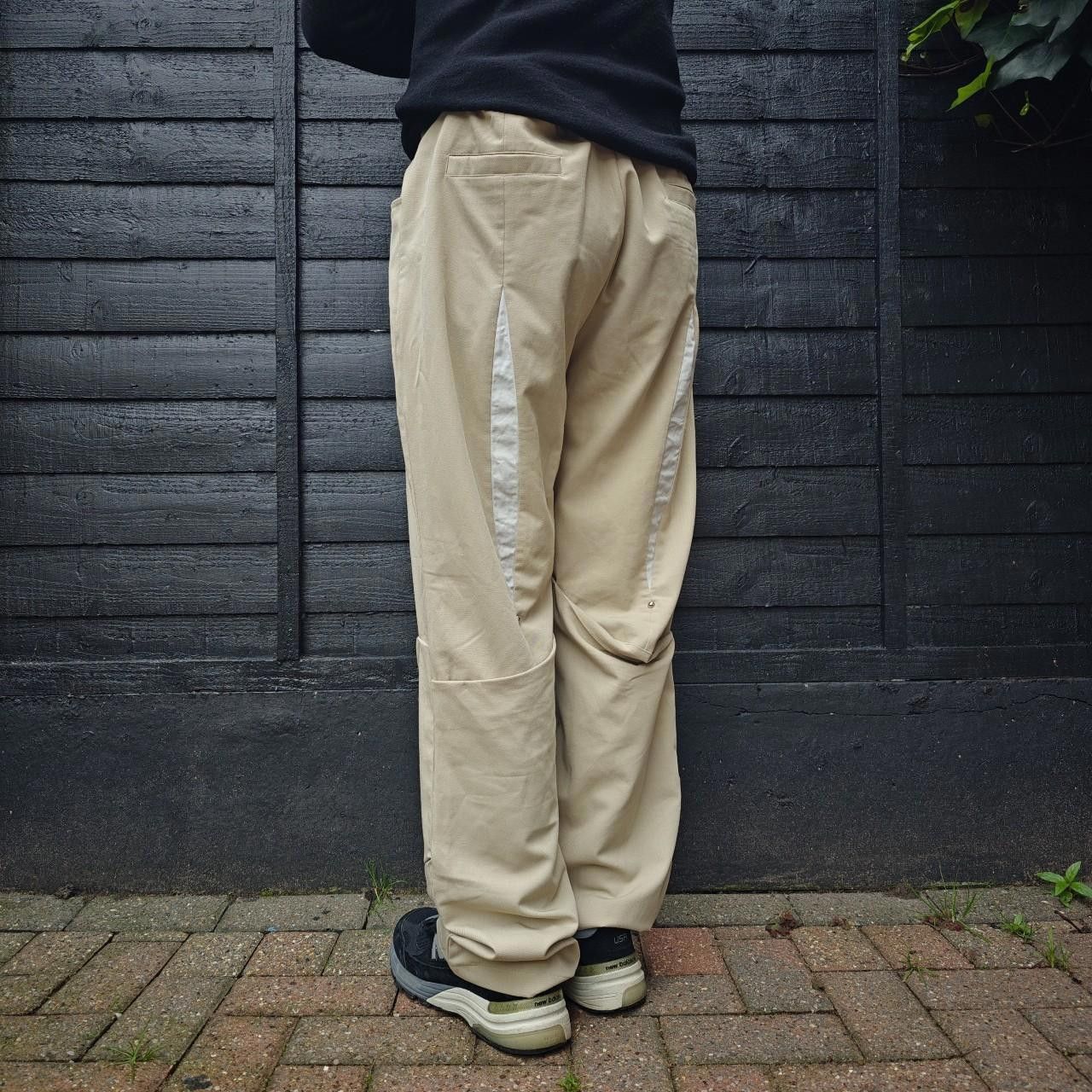 Other Beige/White Slit Panelled Baggy Trousers Size US 32 / EU 48 - 4 Thumbnail