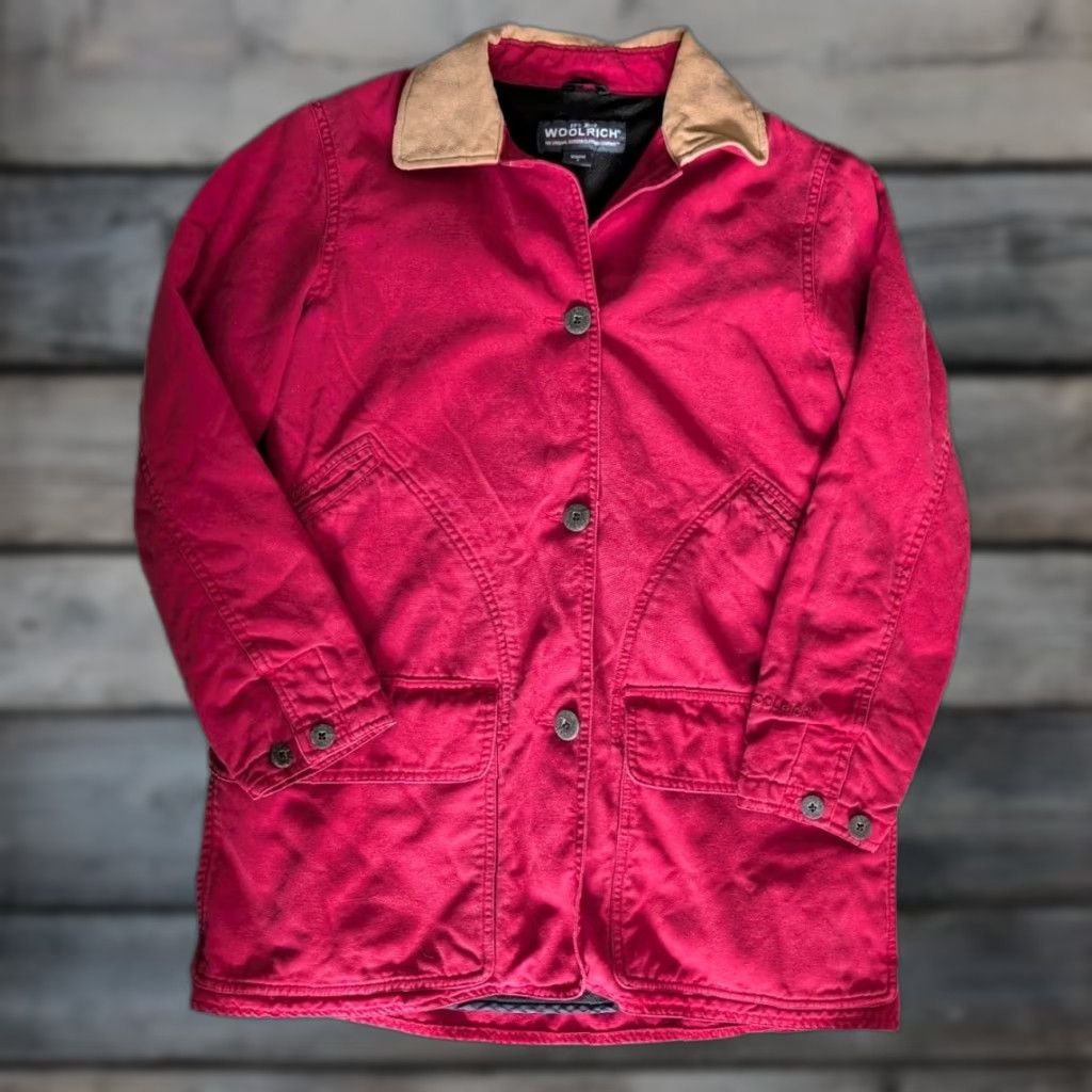 Vintage VINTAGE Woolrich Jacket Womens Small Ruby Chore Barn Coat Blanket Lined Fleece Overcoat Size S / US 4 / IT 40 - 1 Thumbnail