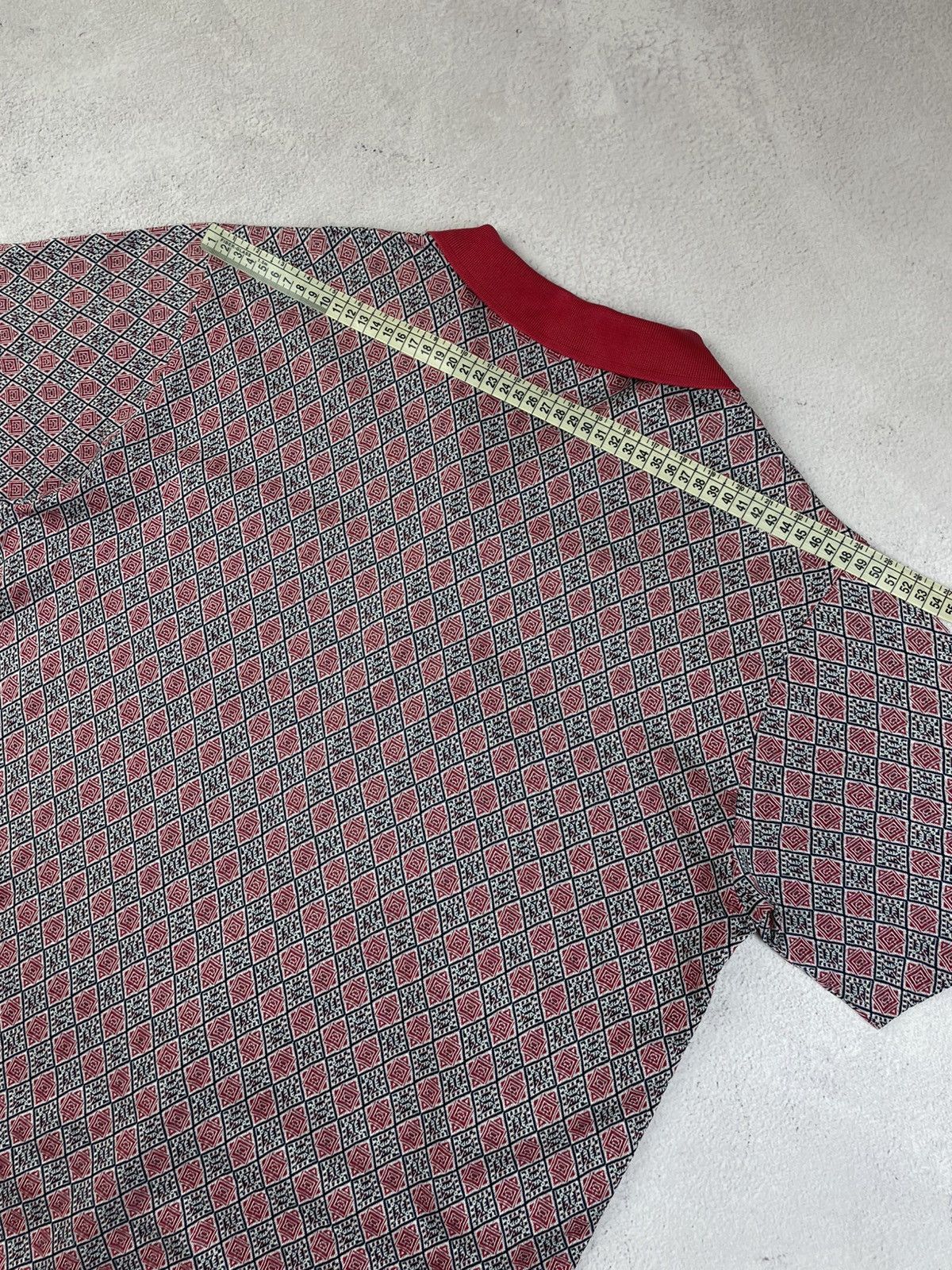 Celine Celine Paris Men’s Polo Shirt Size L Red Geometric Pattern Size US L / EU 52-54 / 3 - 11 Thumbnail
