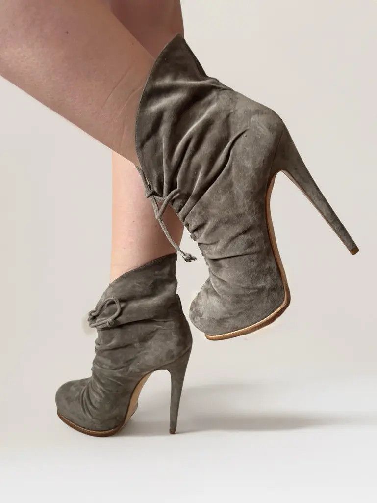 Brian Atwood Suede High Heel Boots Size US 7 / IT 37 - 1 Thumbnail