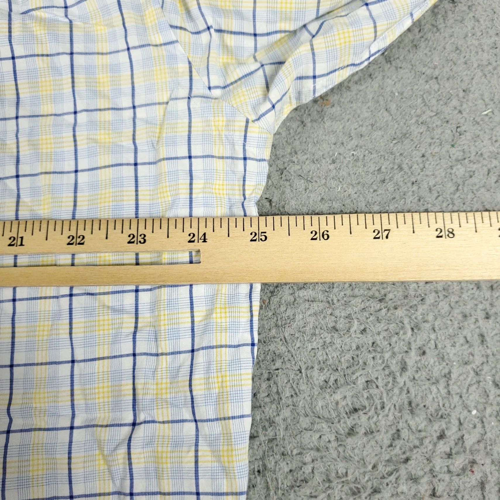 Tommy Hilfiger Tommy Hilfiger Shirt Mens 17 Yellow Plaid Dress Button-Down Long Sleeve Regular Size 17 Collared Classic American Modern Preppy Wedding Workwear Mens Size 46R - 6 Thumbnail