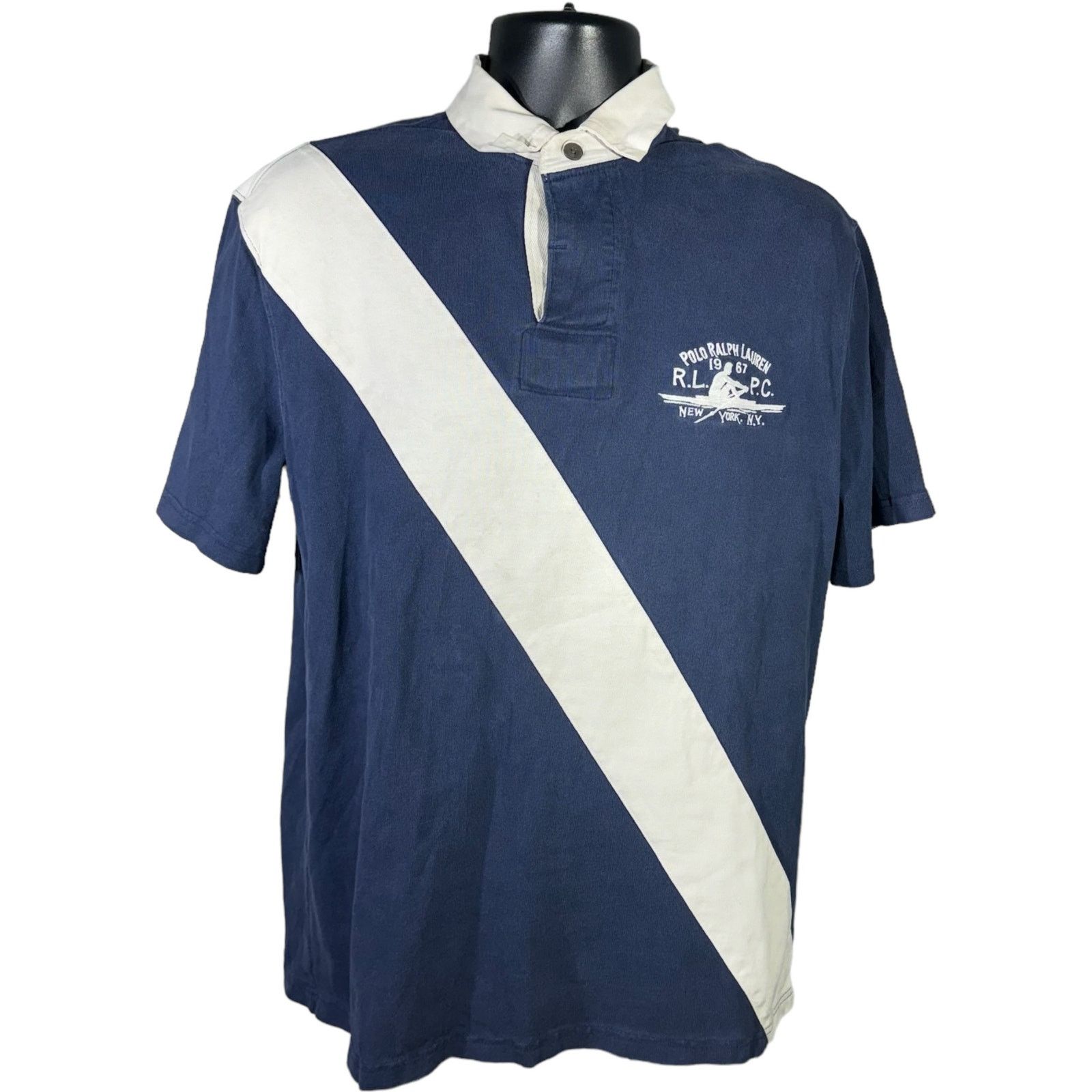 Polo Ralph Lauren Vintage Polo Ralph Lauren Short Sleeve Rowing Crest Rugby Size US M / EU 48-50 / 2 - 1 Thumbnail