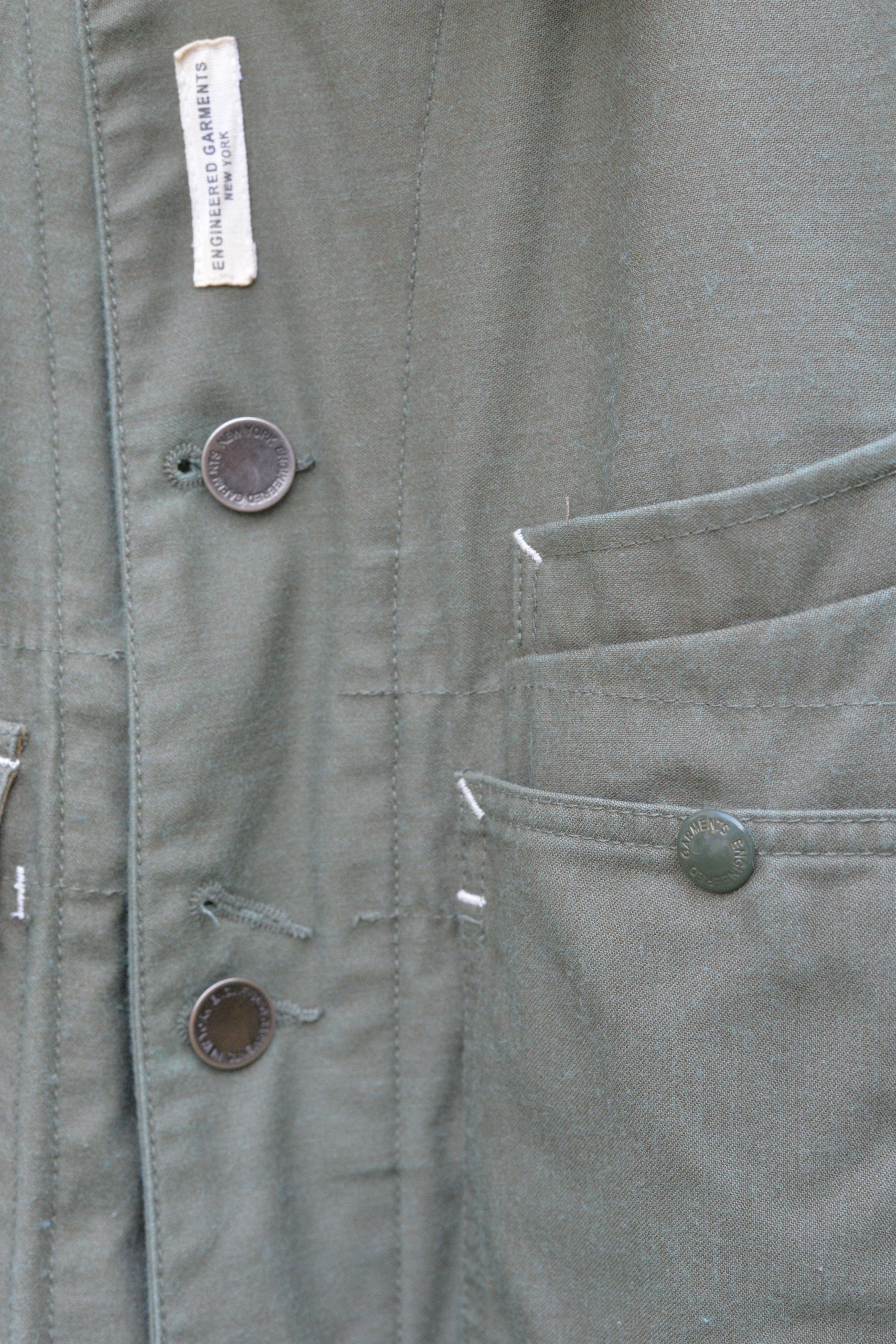 Engineered Garments Olive Nyco Reversed Sateen Coverall Jacket Size US M / EU 48-50 / 2 - 6 Thumbnail