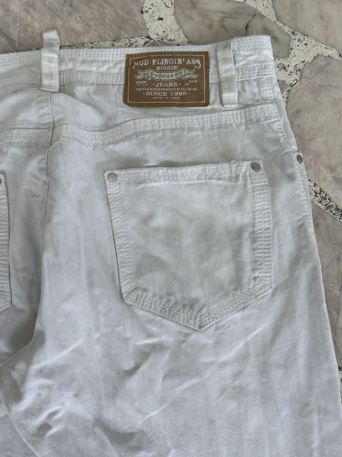 Dsquared2 Motherfucker Denim Dsquared Italy White Vintage Size US 33 - 18 Thumbnail