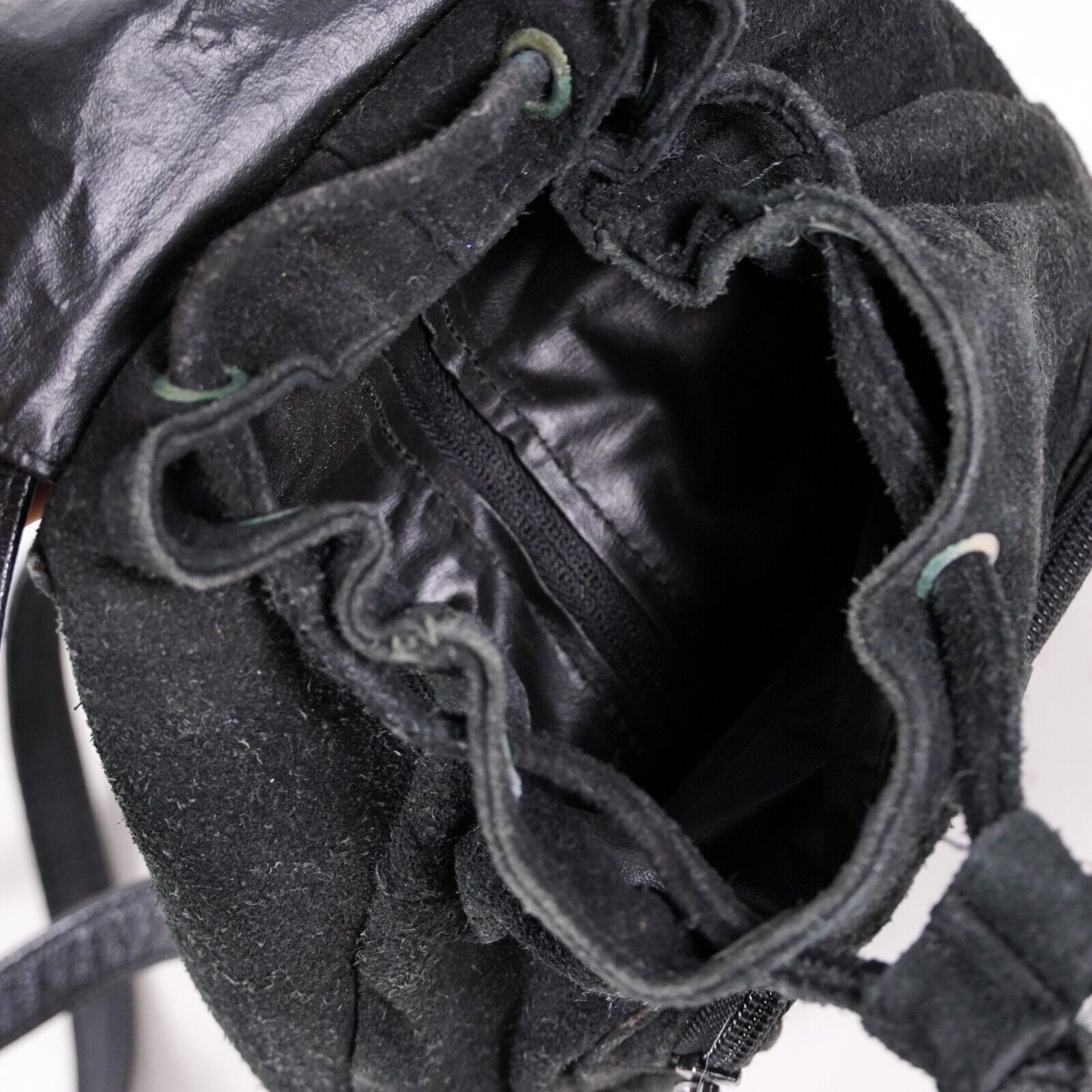 Other Black Suede Leather Over Shoulder Bag Satchel Backpack Pack Size ONE SIZE - 4 Thumbnail