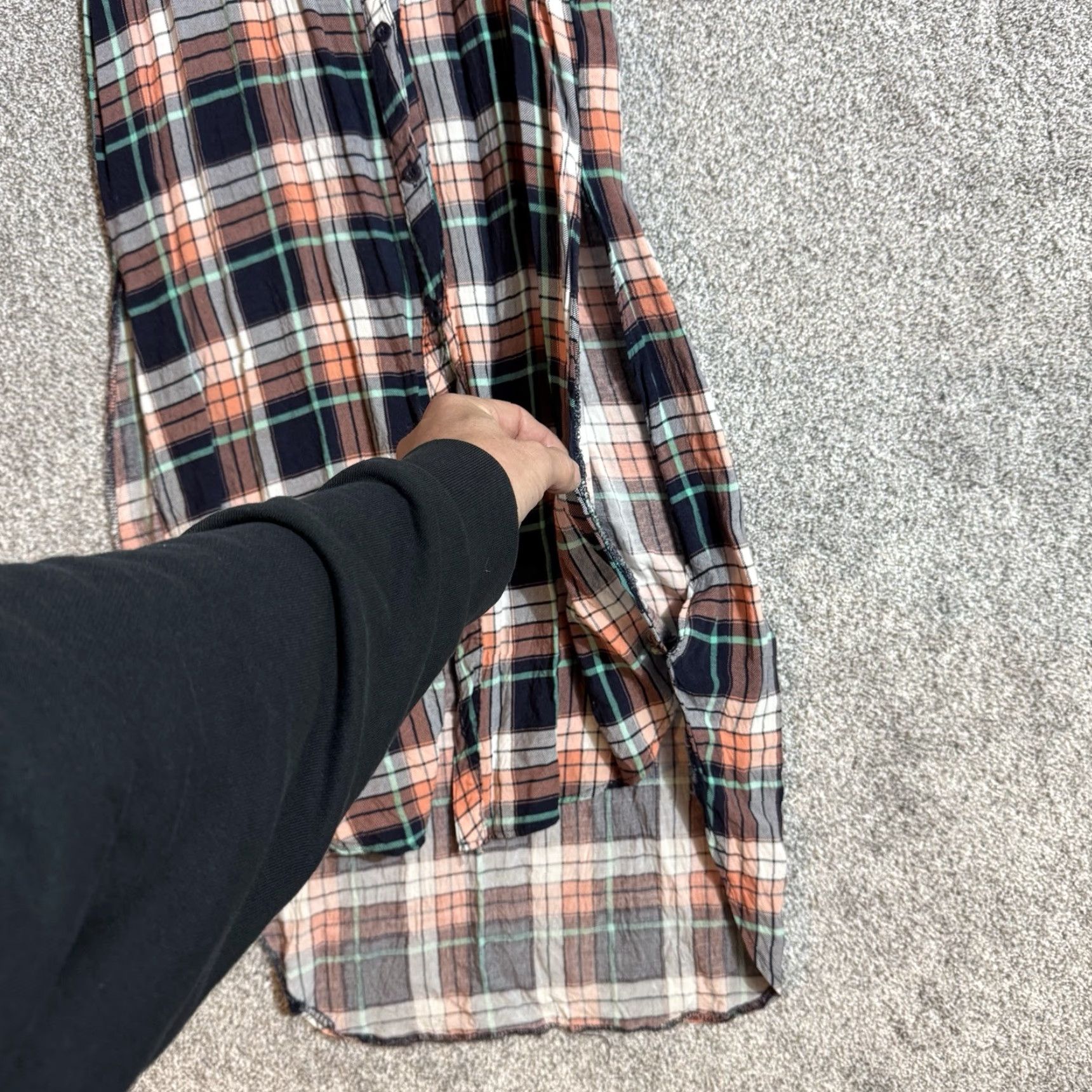 New Look New Look Plaid Dress Shirt Dress Midi Womens M Multicolor Casual Grunge 90s City Retro Layering High Low Sleeveless Collared Button Dress Length: Midi Size M / US 6-8 / IT 42-44 - 7 Thumbnail