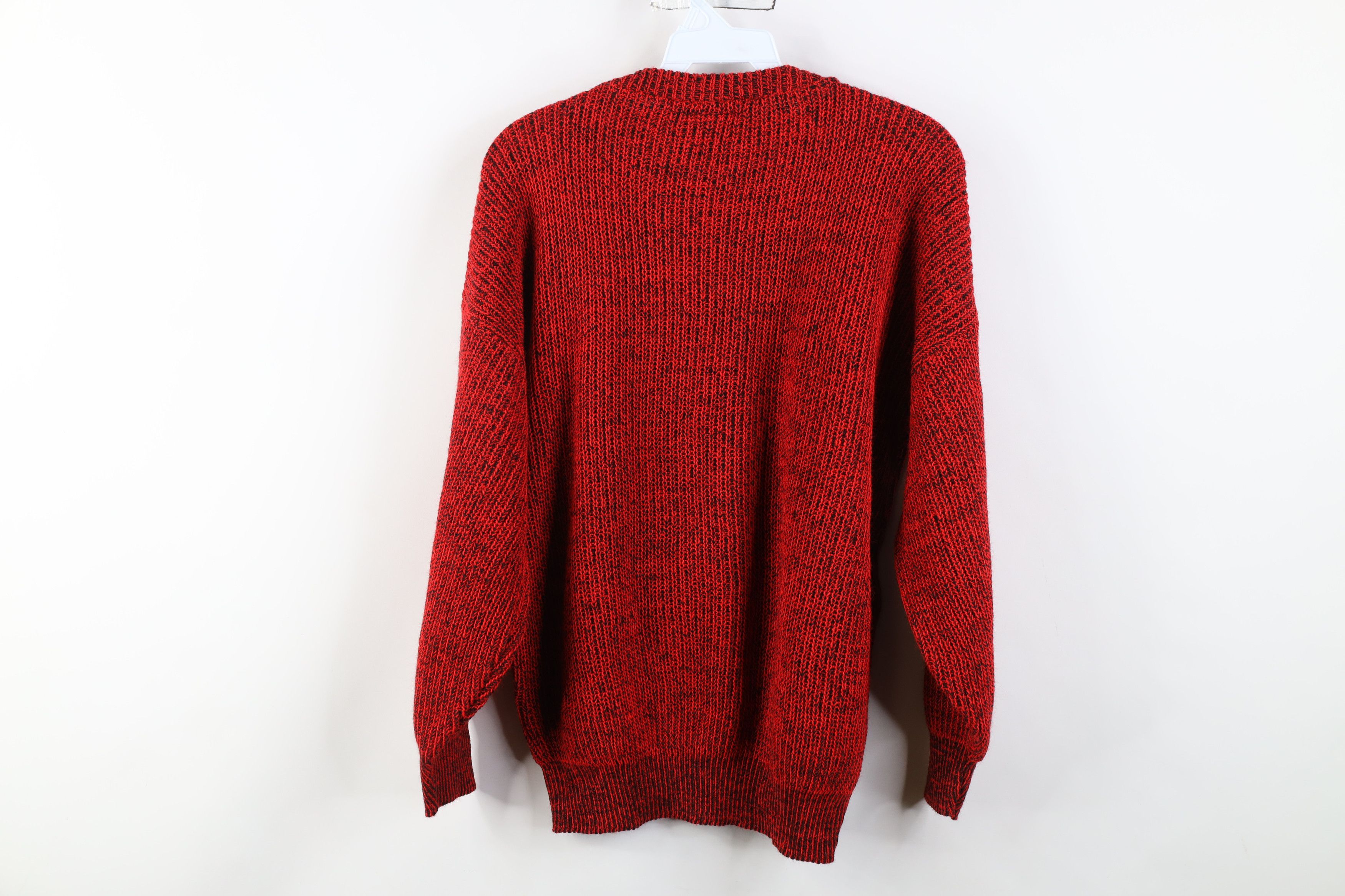 Vintage Vintage 90s Streetwear Ribbed Knit Crewneck Sweater Red USA Size L / US 10 / IT 46 - 8 Thumbnail