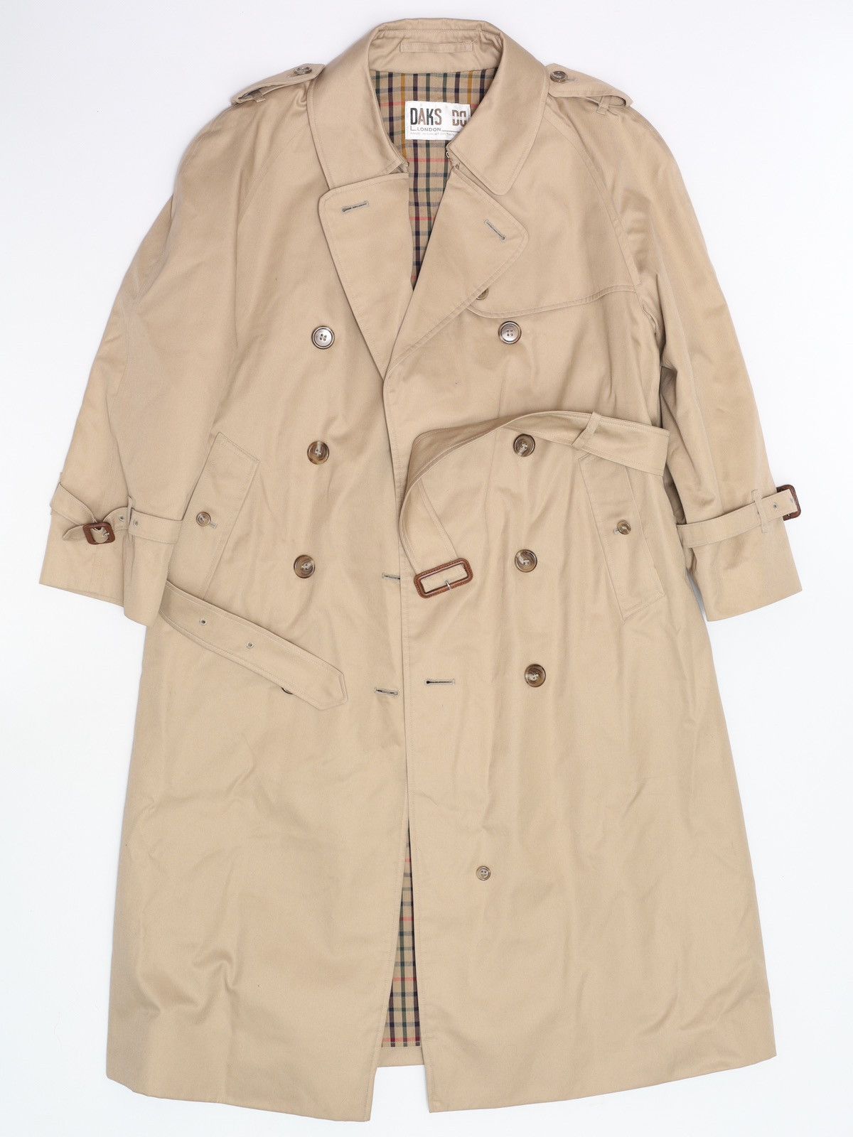 DAKS Daks London Double Breasted Trench Coat Beige Size M / US 6-8 / IT 42-44 - 2 Thumbnail