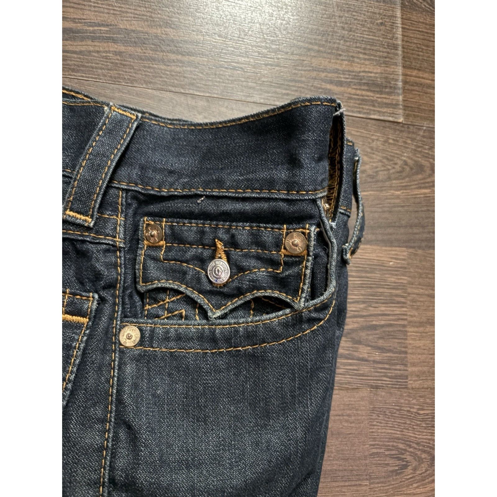 True Religion Shorts Mens 30 Blue Straight Flap Pocket Bermu