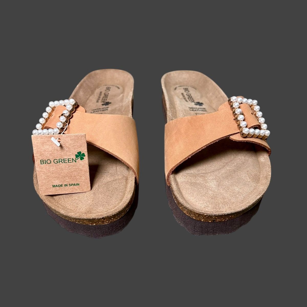 Other Bio Green Women’s Pearl Buckle Leather Sandals Sz 8.5 39 Size US 8.5 / IT 38.5 - 5 Thumbnail