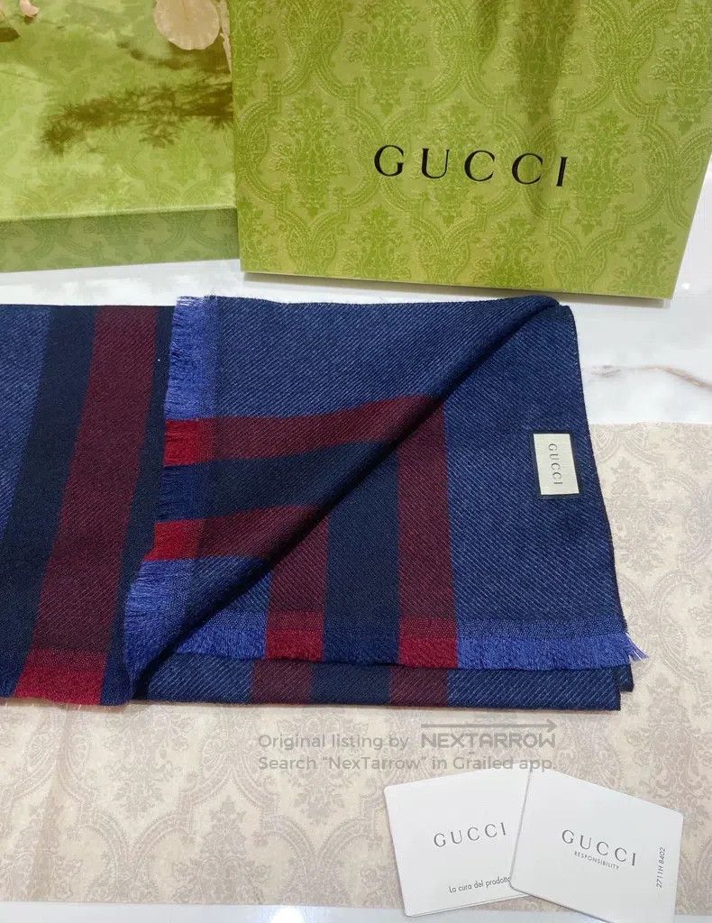Gucci Gucci Colour-blocked wool scarf Size ONE SIZE - 3 Thumbnail