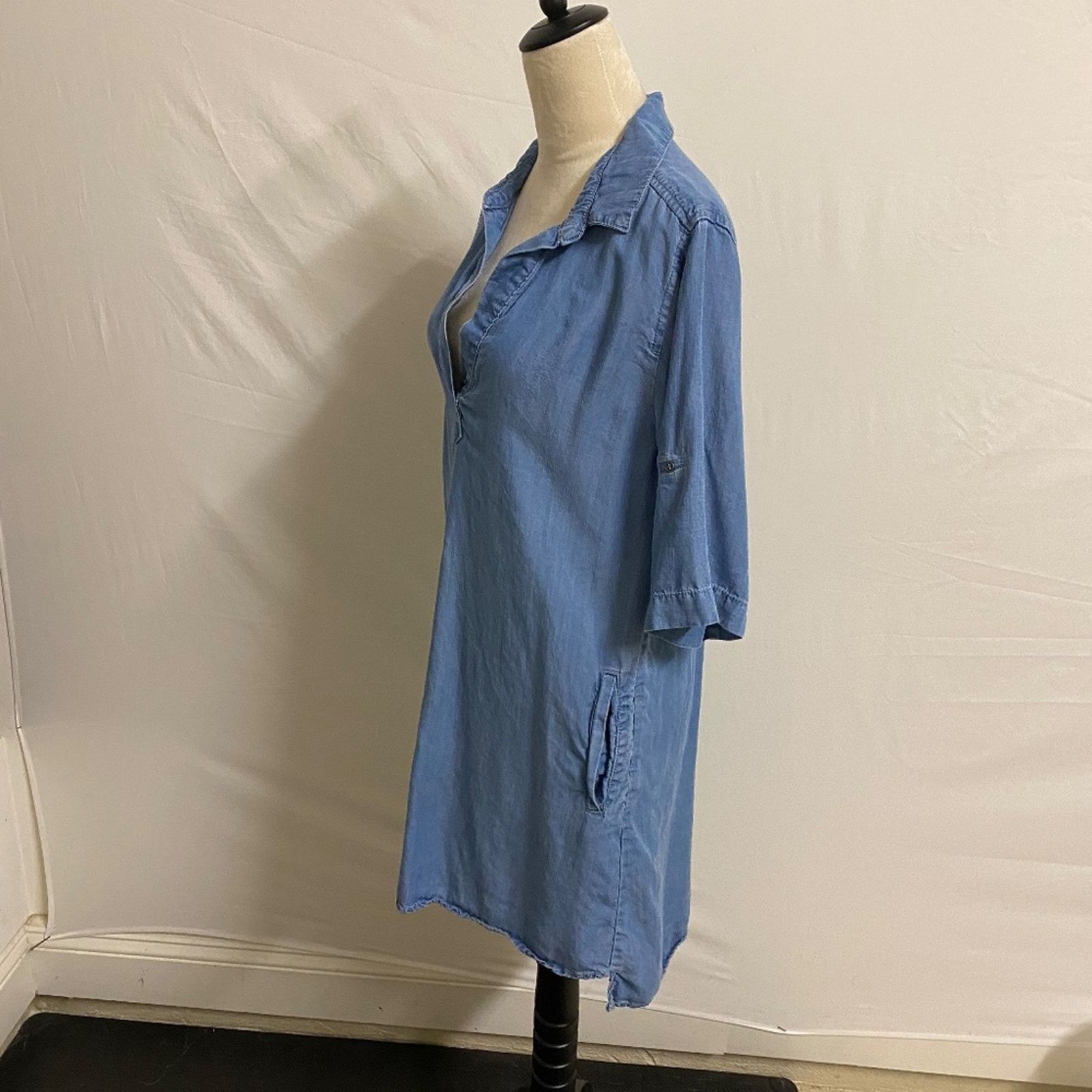Anthropologie Philosophy Split Neck Loose Fit Shift Dress - Medium Size M / US 6-8 / IT 42-44 - 2 Thumbnail