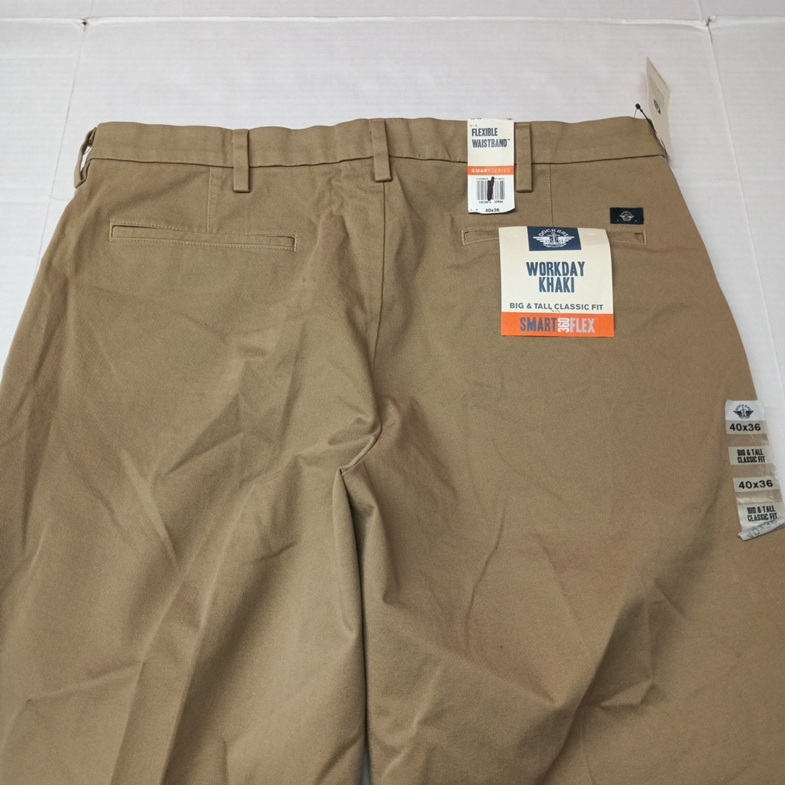 Dockers Dockers Workday Khakis Men's 40x36 Beige Straight Flex Waist Size US 40 / EU 56 - 9 Thumbnail
