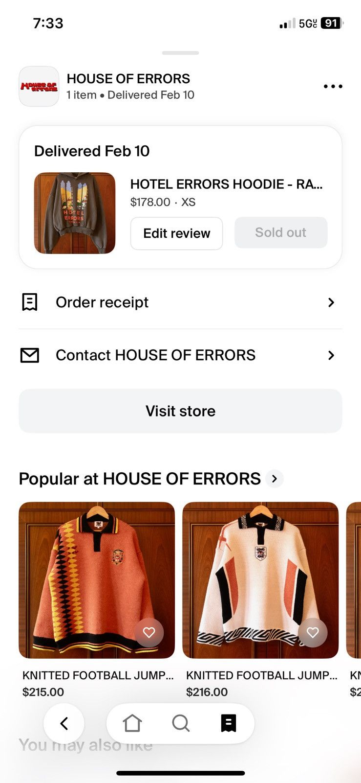 House of Errors House Of Errors Ragusa Ibla (Sable) Hoodie Size US XS / EU 42 / 0 - 2 Thumbnail
