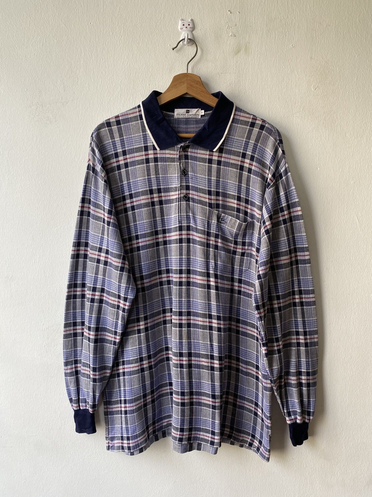 Pierre Balmain × Vintage 1990s - Pierre Balmain Paris Button Up Shirt Size US L / EU 52-54 / 3 - 3 Thumbnail