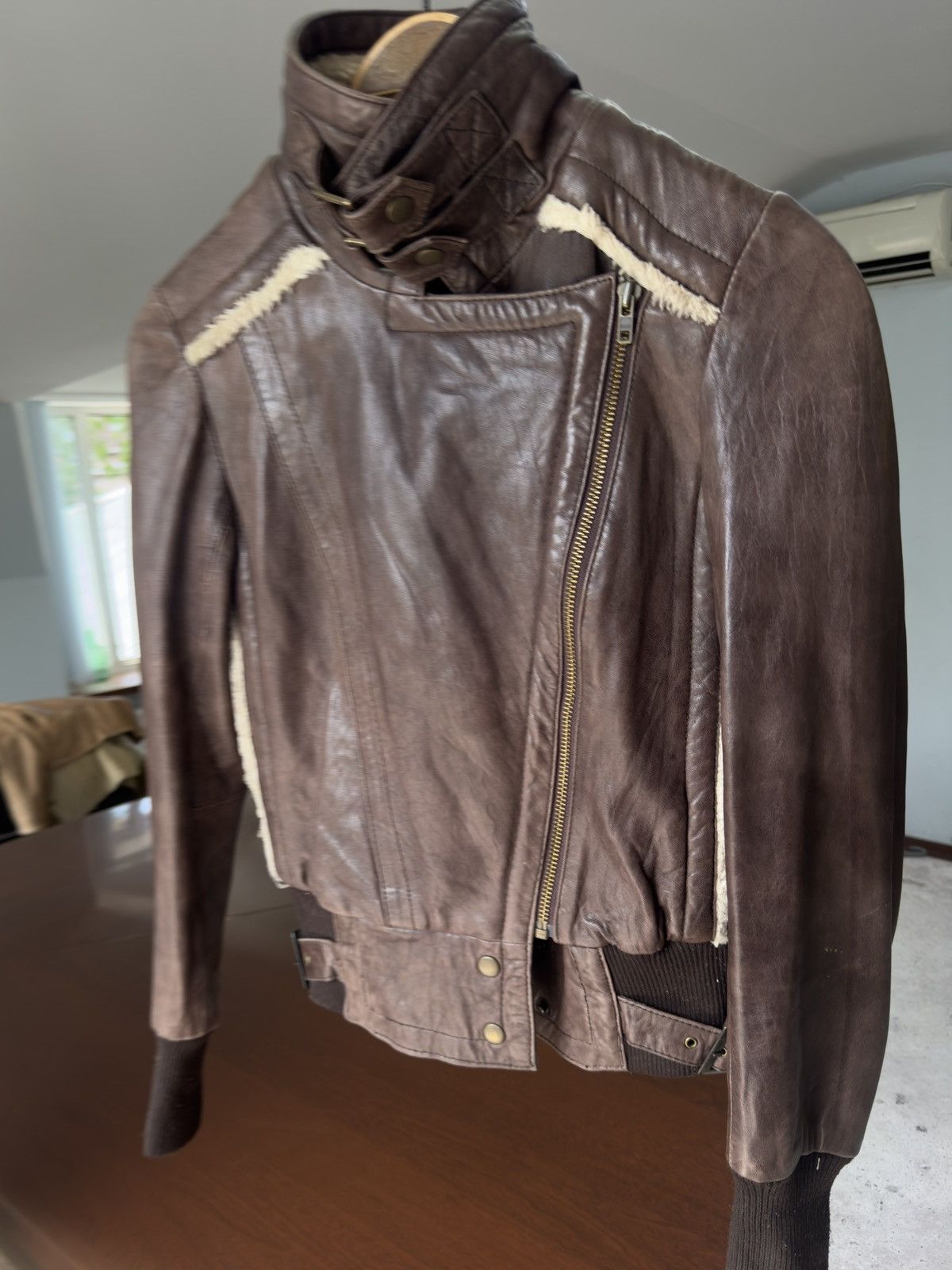 Rick Owens Vintage 00s Asymmetric Real Soft Leather Bomber Jacket Size US S / EU 44-46 / 1 - 4 Thumbnail