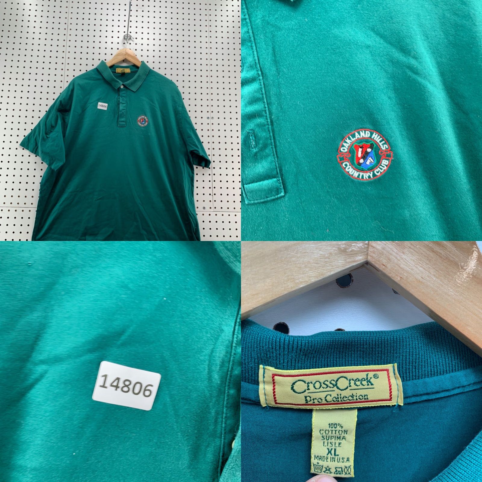 Vintage VINTAGE Cross Creek Polo Shirt Men XL Green 90s PGA Golf Oakland Hills Large Cotton Size US XL / EU 56 / 4 - 8 Thumbnail