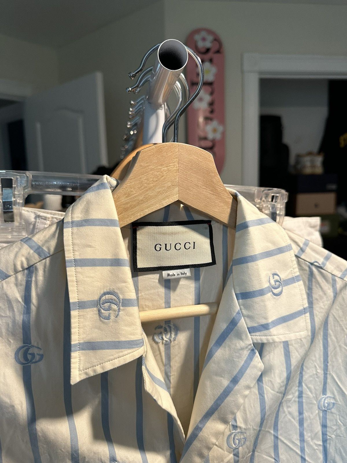 Gucci Gucci Bowling G stripe shirt Size US L / EU 52-54 / 3 - 4 Thumbnail