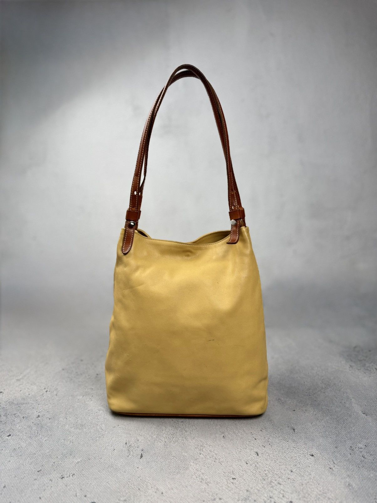 Felisi Felisi Italian Leather Shoulder Bag Yellow Brown 90s Classic Size ONE SIZE - 1 Thumbnail