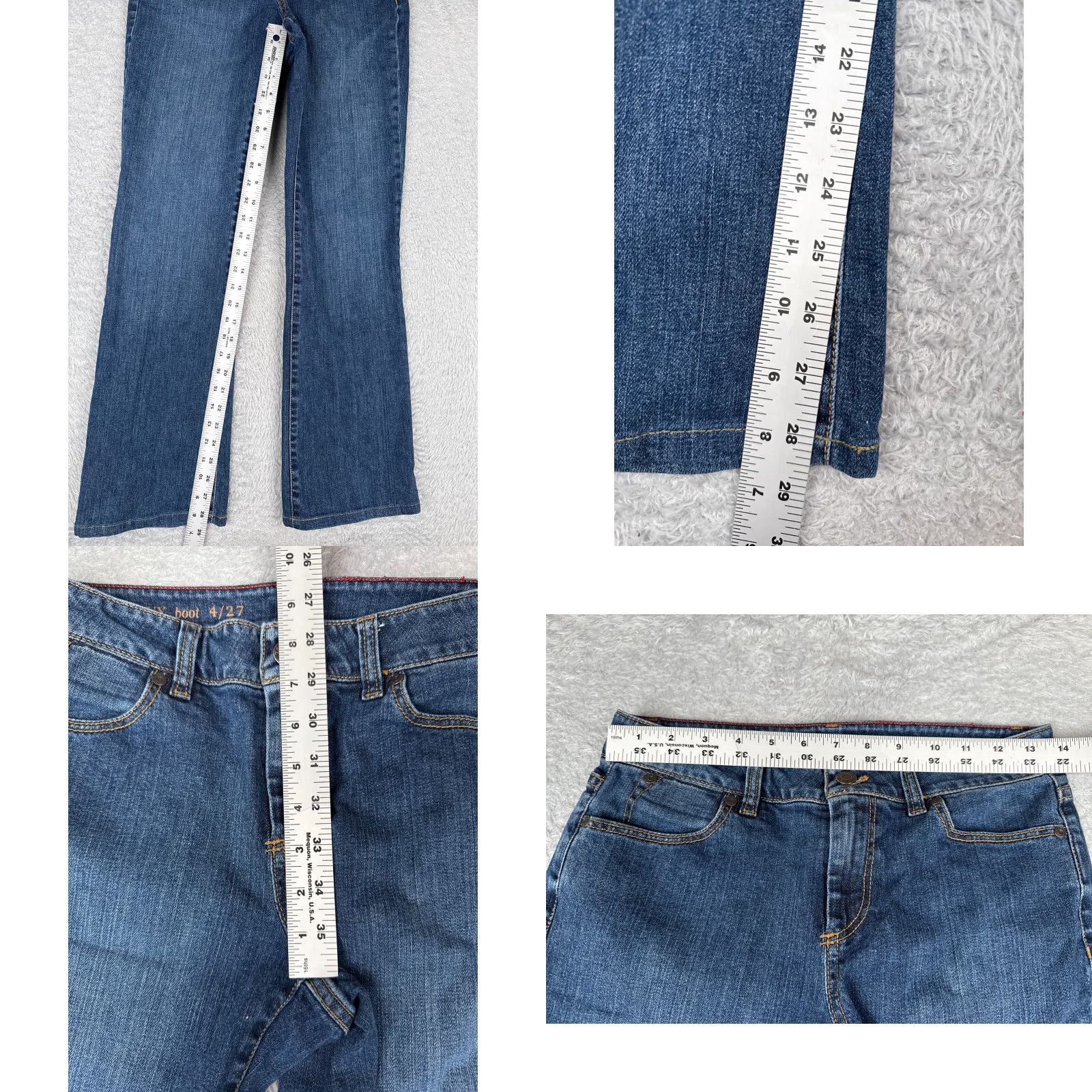 Talbots VINTAGE Talbots Women Jeans Bootcut 28x29 Mid Rise Blue Denim Distressed Casual Size 27" / US 4 / IT 40 - 8 Thumbnail