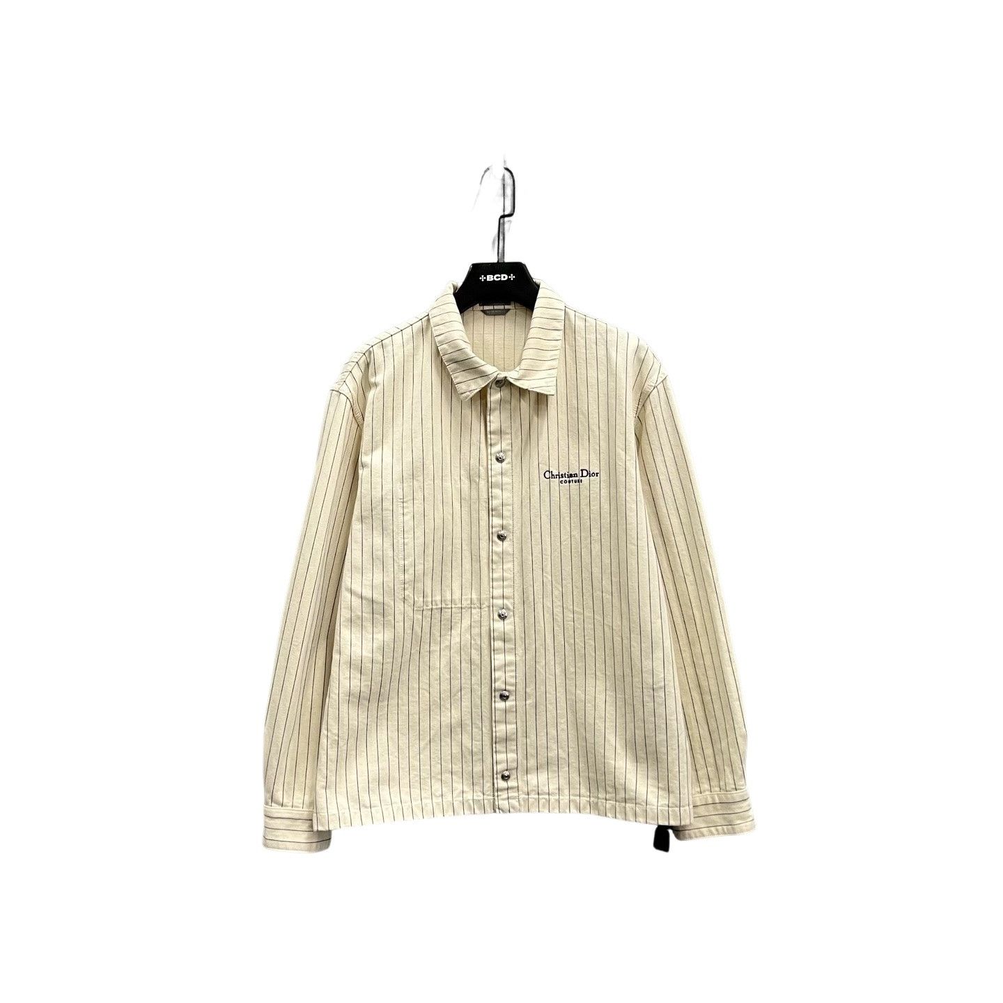 Dior Dior Pinstripe Logo Embroidered Shirt Size 52 Size US L / EU 52-54 / 3 - 1 Thumbnail