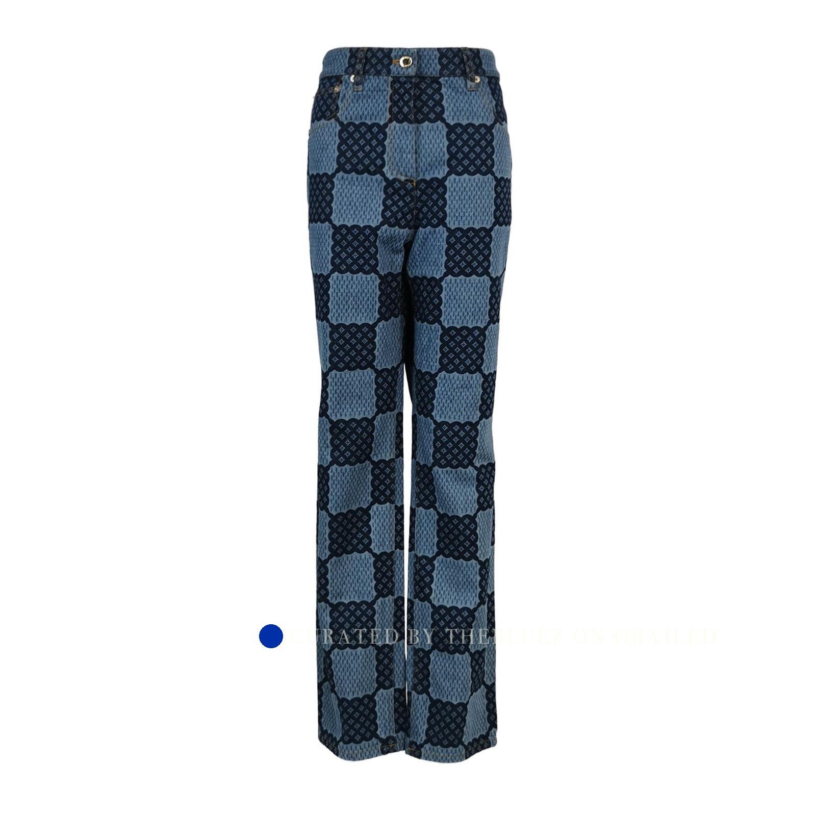 Louis Vuitton Checkerboard Denim Jeans in Blue Size US 28 / EU 44 - 1 Thumbnail