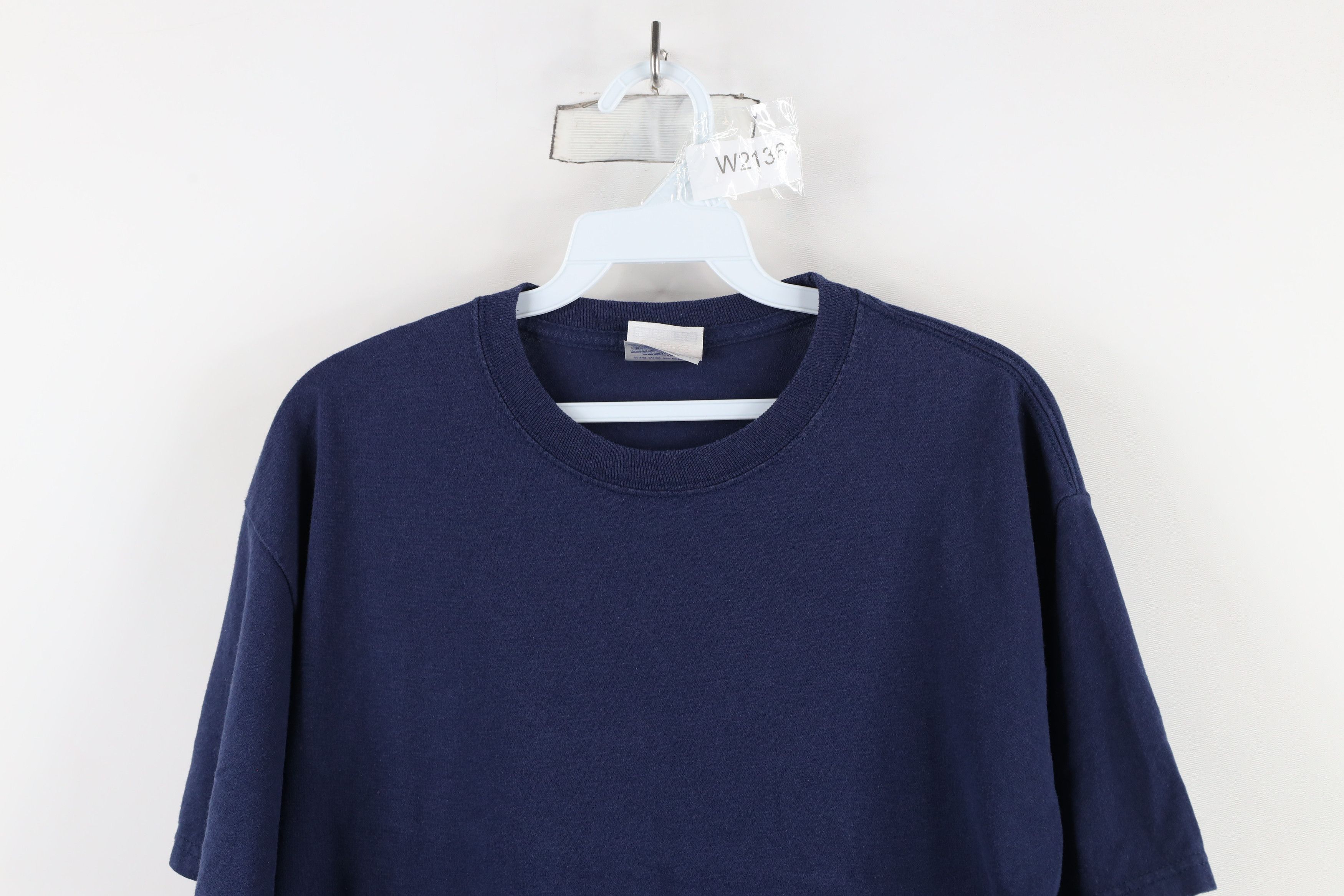 Hanes × Vintage Vintage 90s Hanes Heavyweight Short Sleeve T-Shirt Blue Size US M / EU 48-50 / 2 - 2 Thumbnail