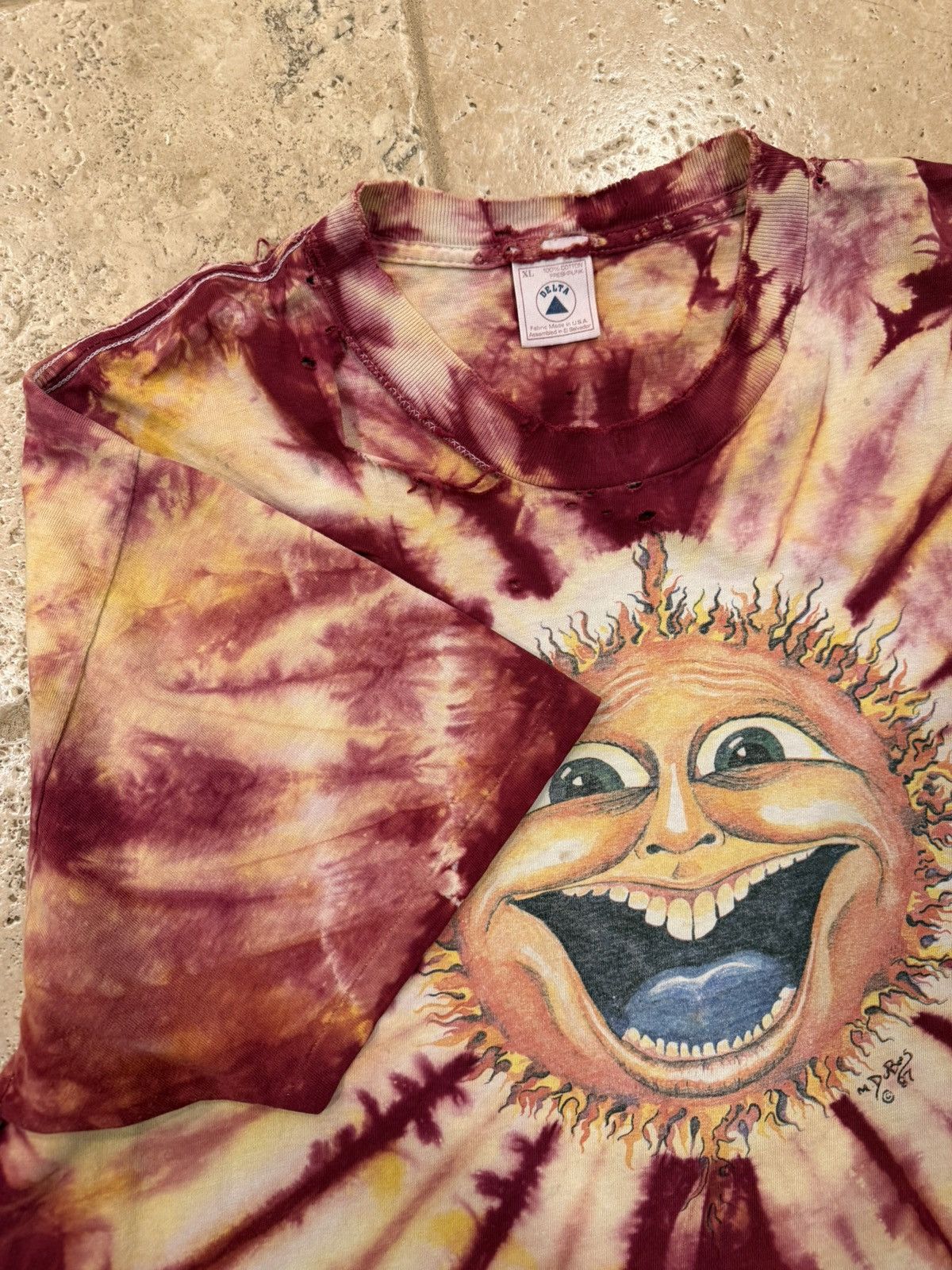 Vintage Vintage Grateful Dead Psychedelic Sun Dubois Tie Dye T-Shirt Size US XL / EU 56 / 4 - 7 Thumbnail