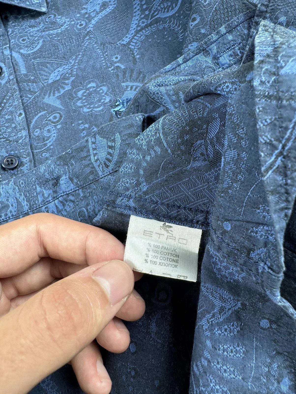 Etro Vintage Etro Milano Full Monogram Tie Dye Streetwear Shirt Size US L / EU 52-54 / 3 - 12 Thumbnail