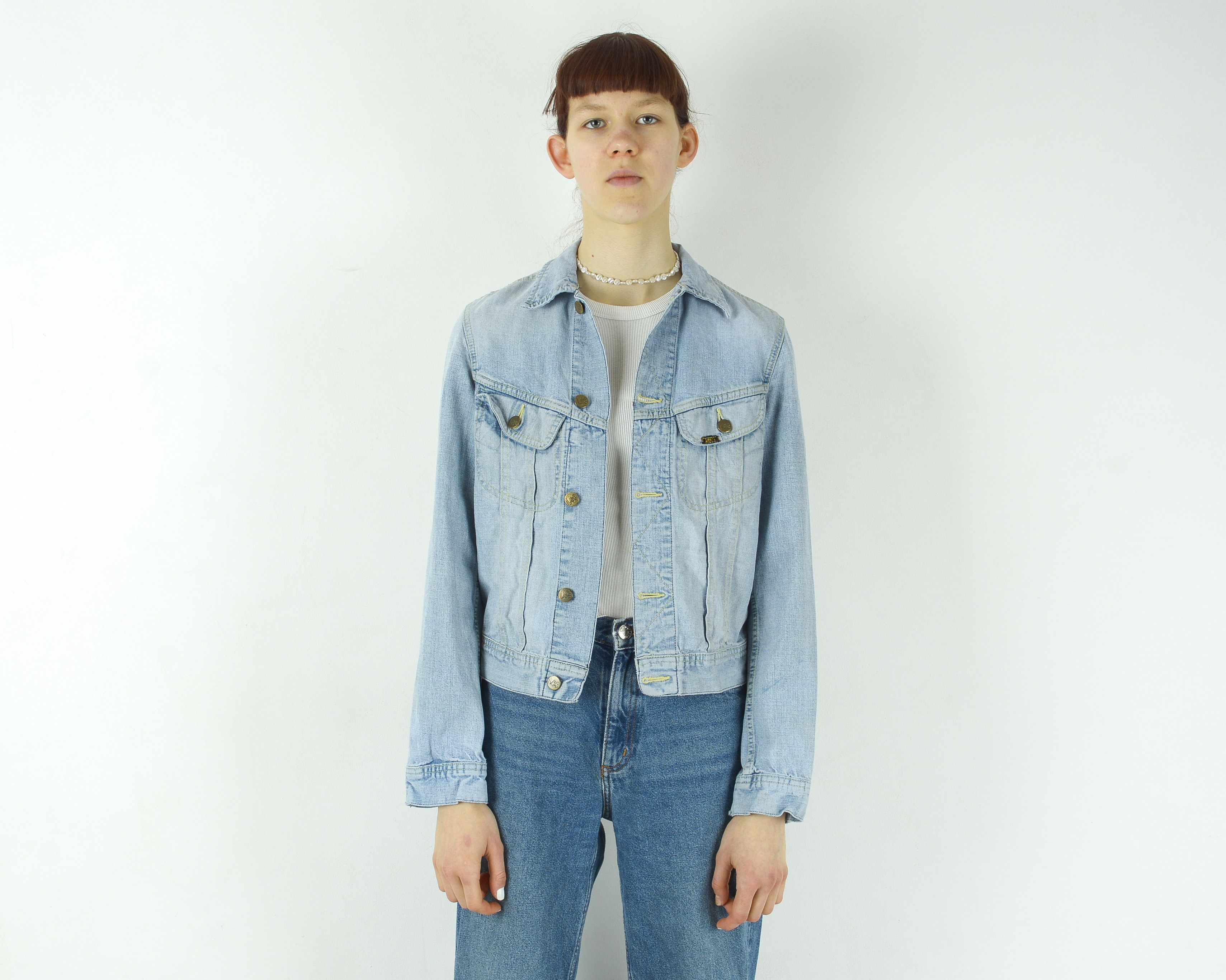Lee × Vintage Slim Jacket Denim Jacket Jean Blazer Button Up Long Sleeve Size M / US 6-8 / IT 42-44 - 1 Thumbnail
