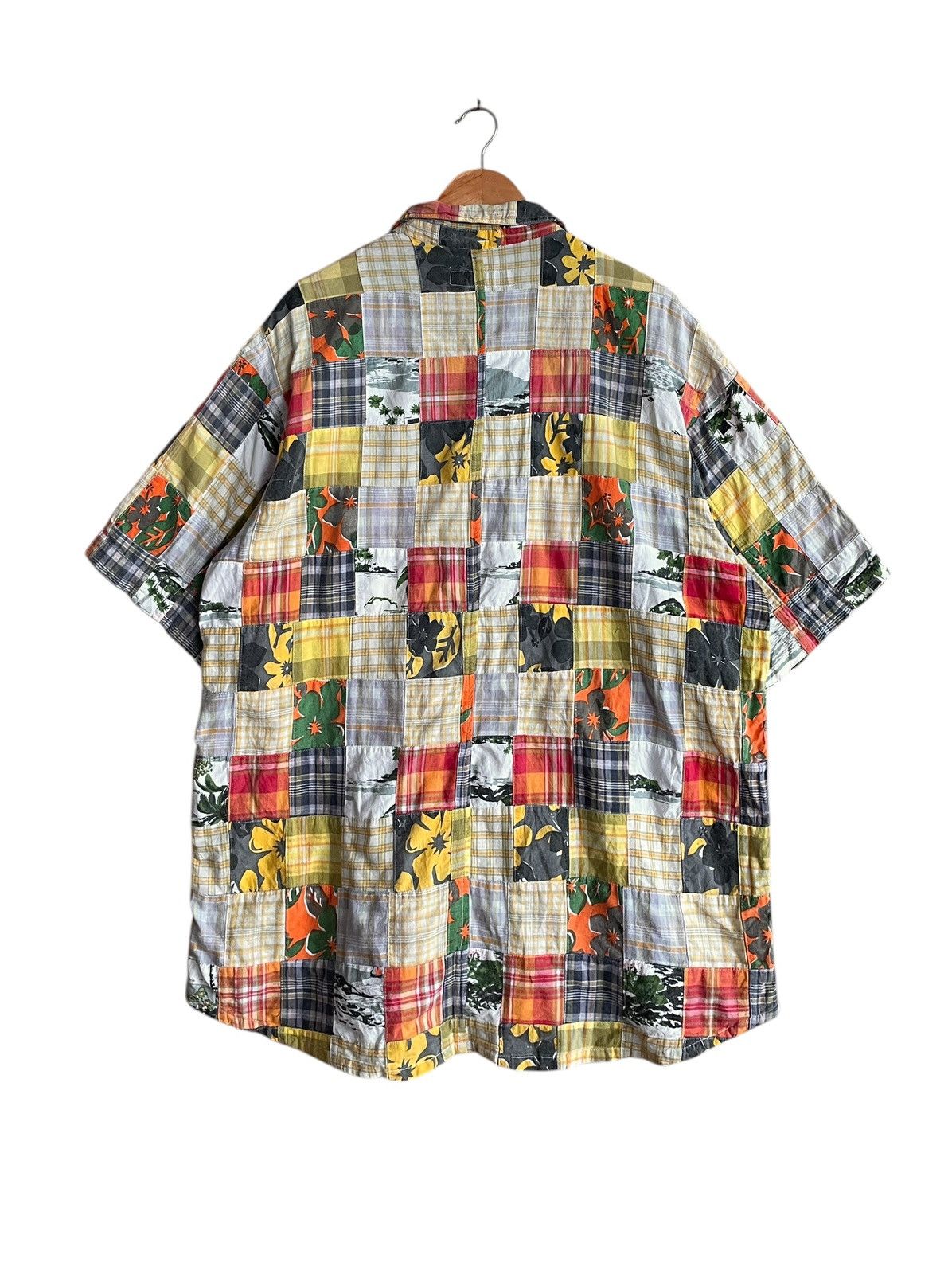 Kansai Yamamoto Rare Vintage Brand Kansai Yamamoto Patchwork Shirt 1990s Size US XXL / EU 58 / 5 - 2 Thumbnail