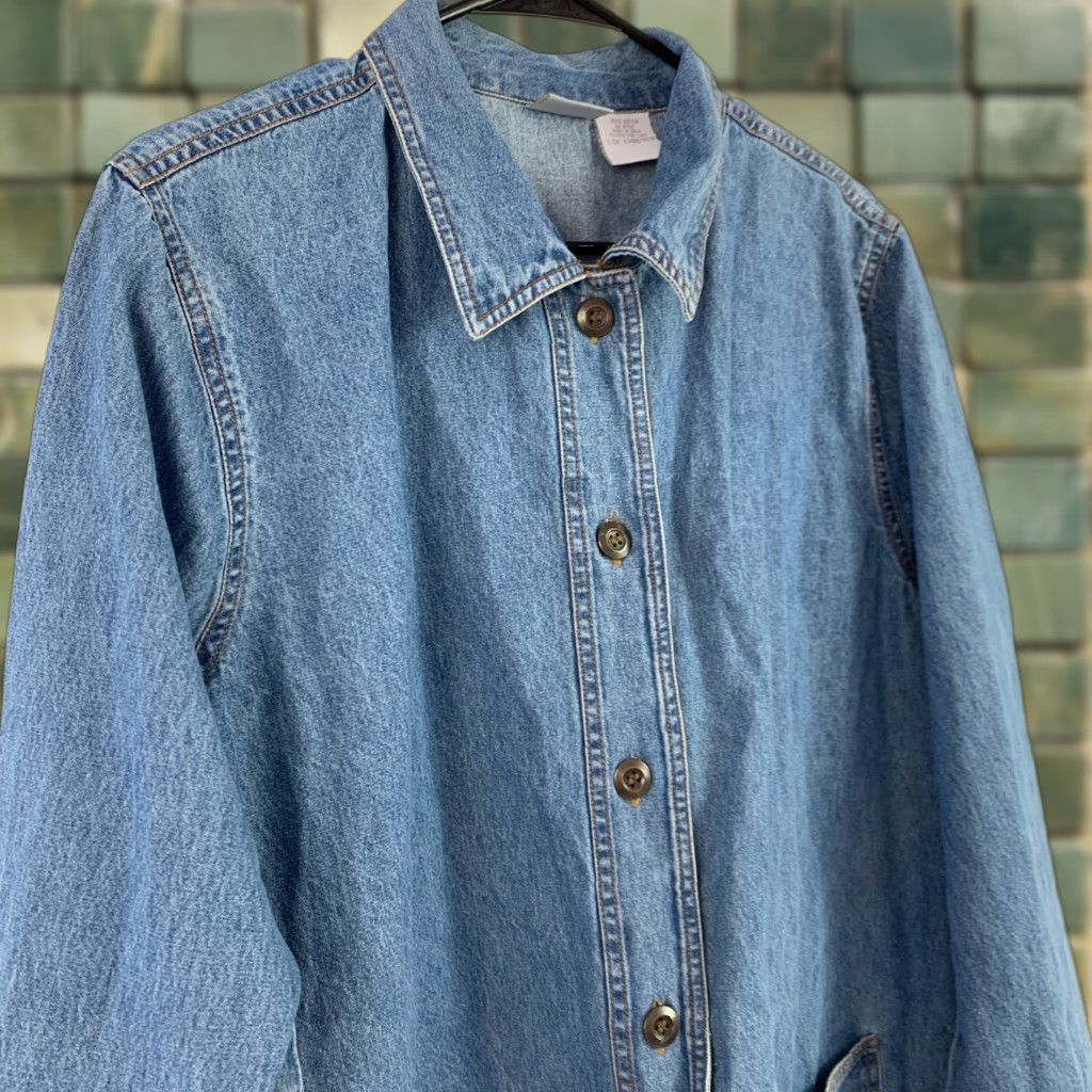Blair VINTAGE Blair Cat Dogs Animal Lover Denim Jean Shirt Jacket Large Size L / US 10 / IT 46 - 1 Thumbnail