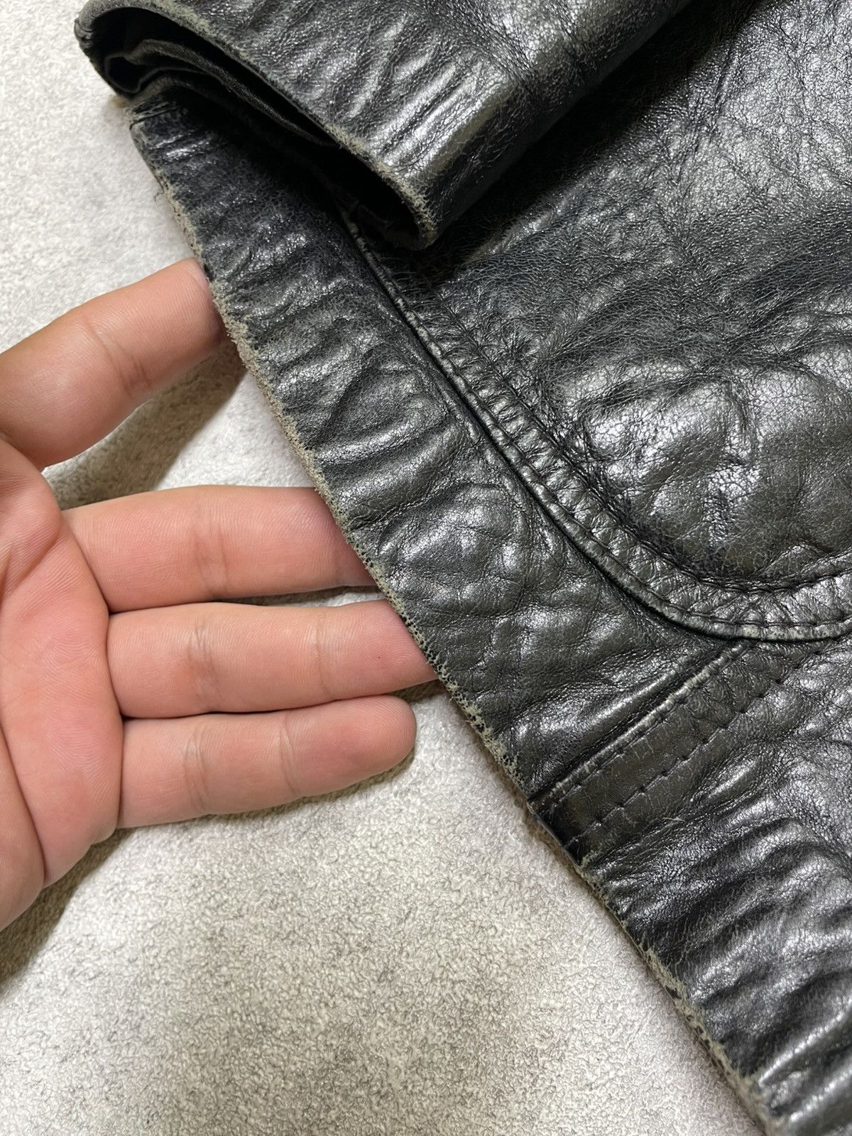 If Six Was Nine × Japanese Brand × Le Grande Bleu (L.G.B.) Distressed Leather Jacket – LGB / If Six Was Nine Energy Size US M / EU 48-50 / 2 - 4 Thumbnail