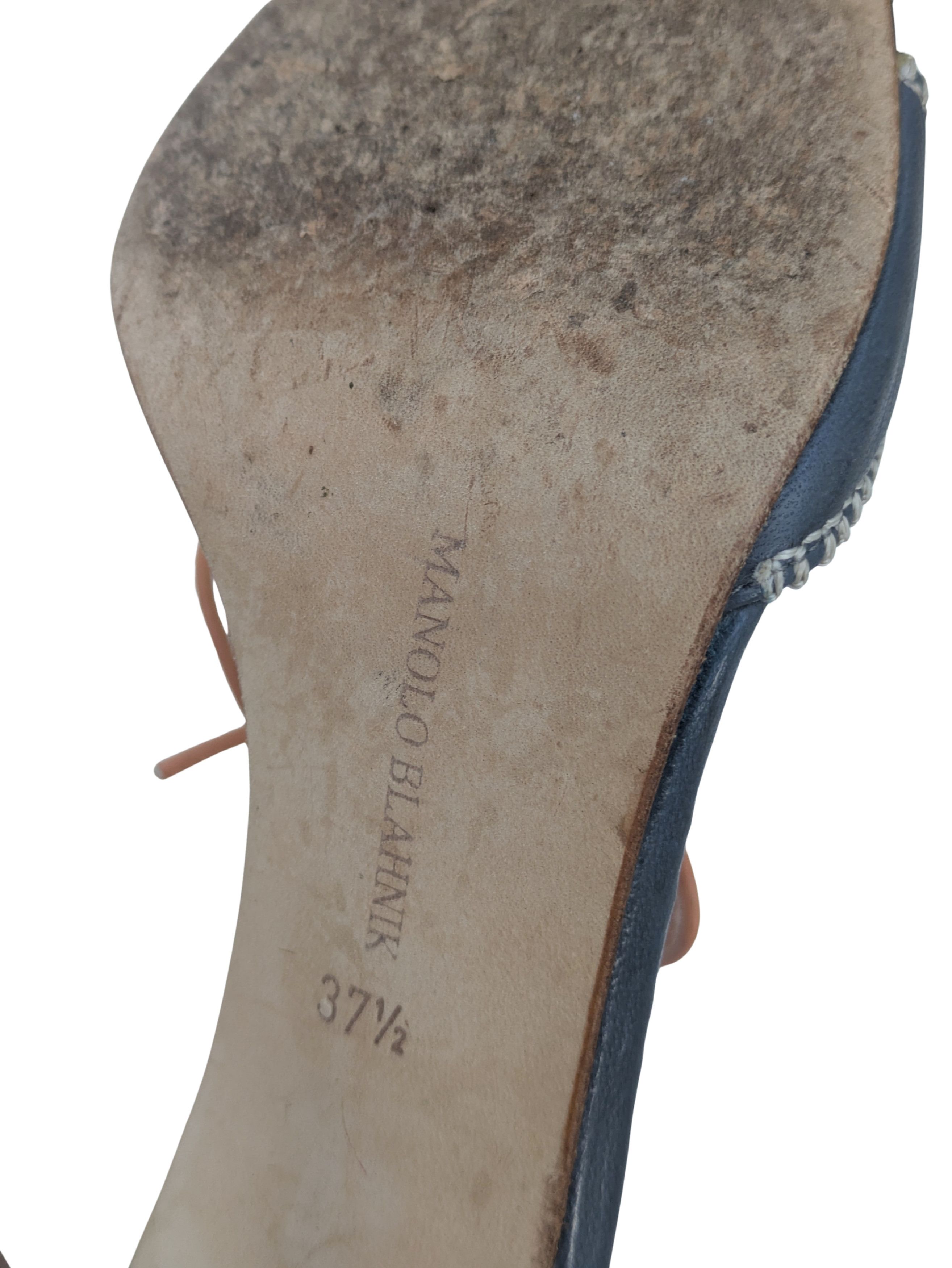 Manolo Blahnik Vintage Manolo Blahnik blue tan t-bar heels early 2000s Size US 6.5 / IT 36.5 - 8 Thumbnail