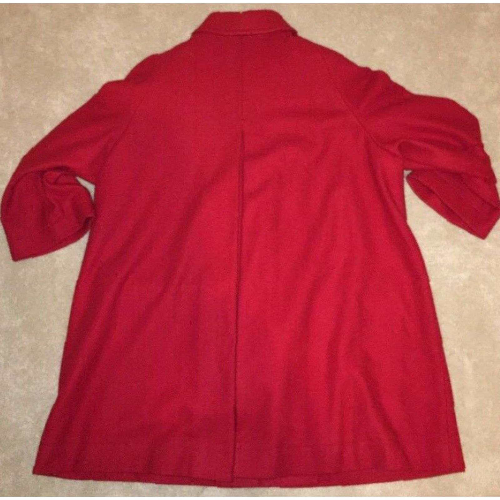 Orvis VINTAGE Orvis Womens Long Red Peacoat Coat Size 16 MADE IN USA Trench Style Size XXL / US 16-18 / IT 52-54 - 4 Thumbnail