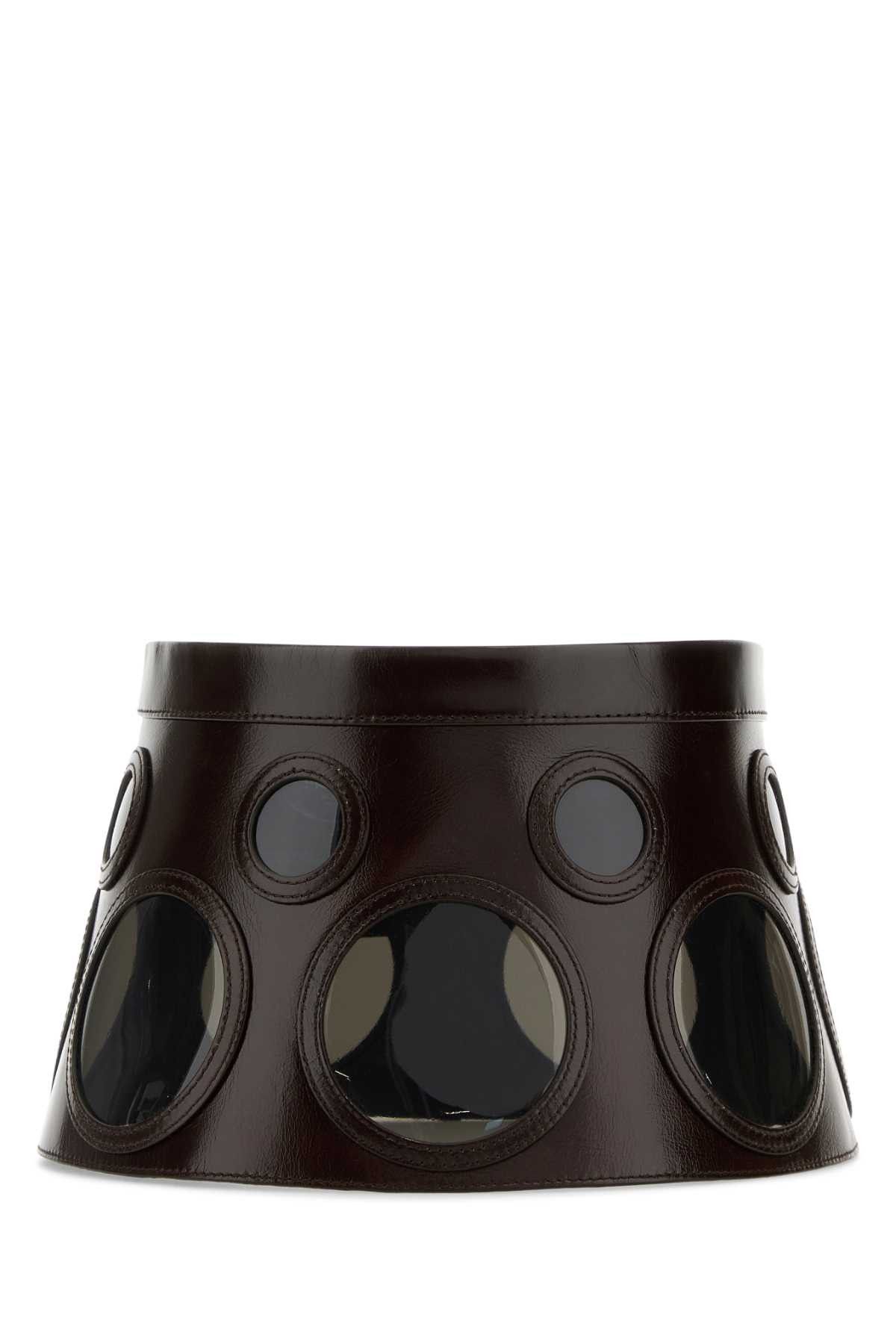 Prada Dark Brown Leather Hat Size ONE SIZE - 1 Thumbnail