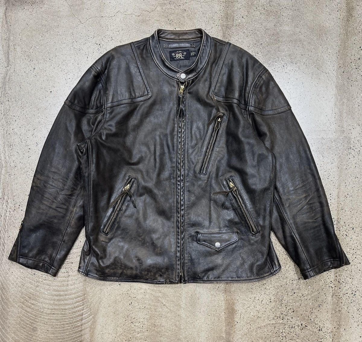 RRL Ralph Lauren Double RL RRL Leather Moto Jacket，size XL Size US XL / EU 56 / 4 - 1 Thumbnail