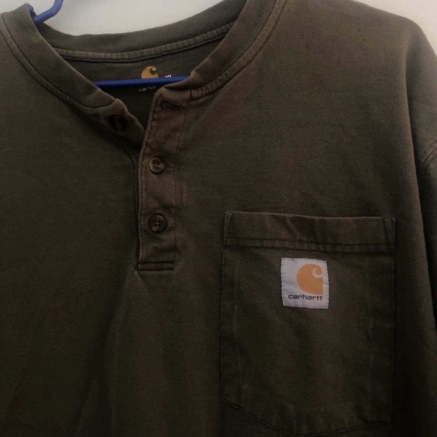 Carhartt Carhartt Shirt Mens XL Loose Fit Long Sleeve Heavyweight Green Pocket Workwear Size US XL / EU 56 / 4 - 3 Thumbnail